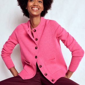 Marion Merino Cardigan-Rose Pink