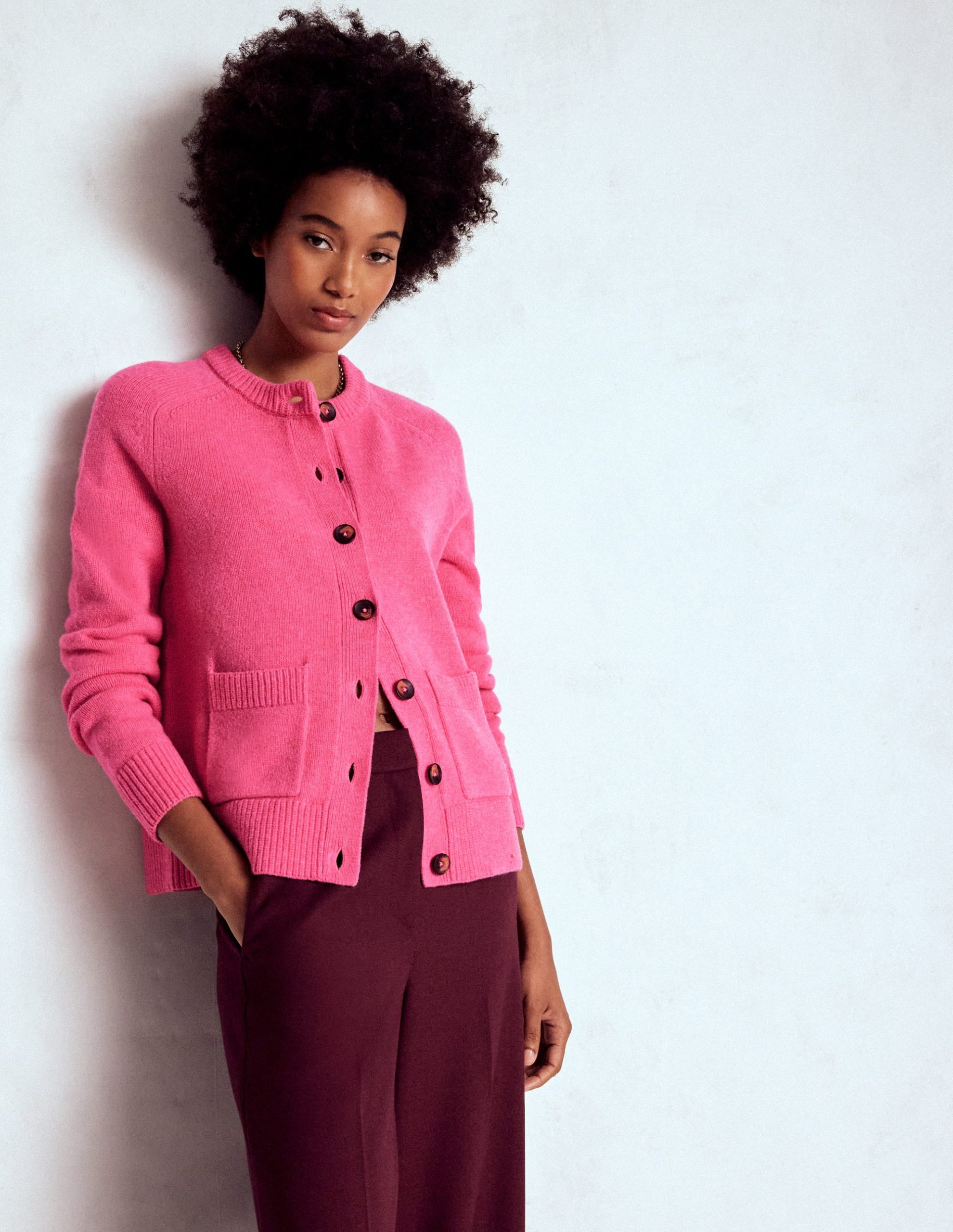 Marion Merino Cardigan-Rose Pink - Image 5