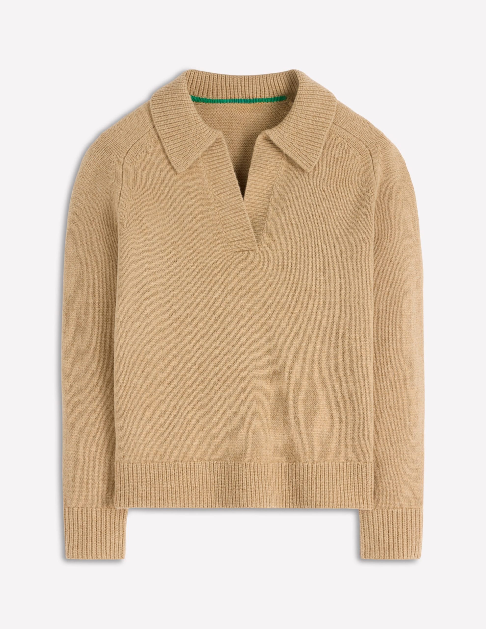 Marion Merino Henley Sweater-Camel Melange - Image 5