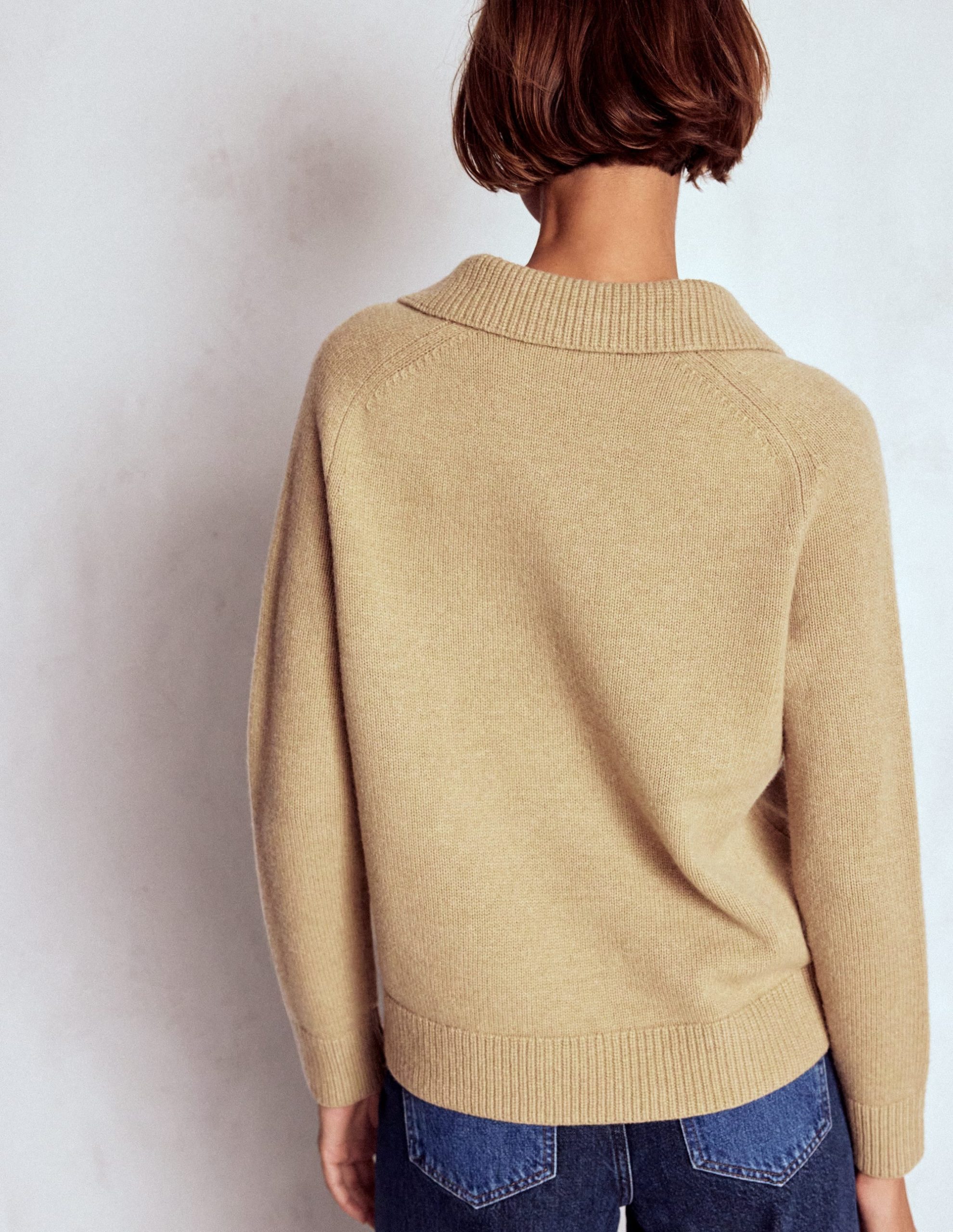 Marion Merino Henley Sweater-Camel Melange - Image 3