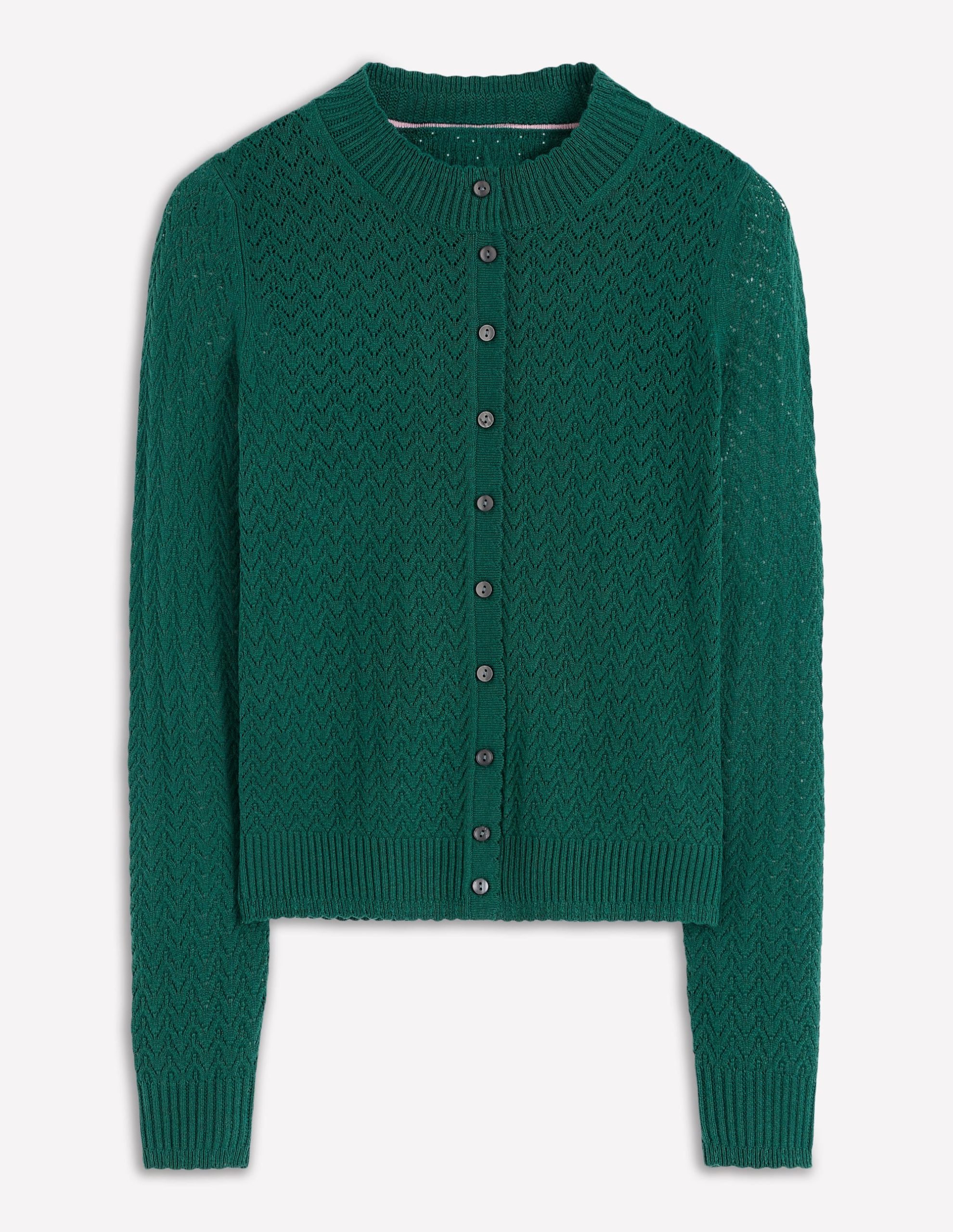 Diane Pointelle Cardigan-Drake Green - Image 5