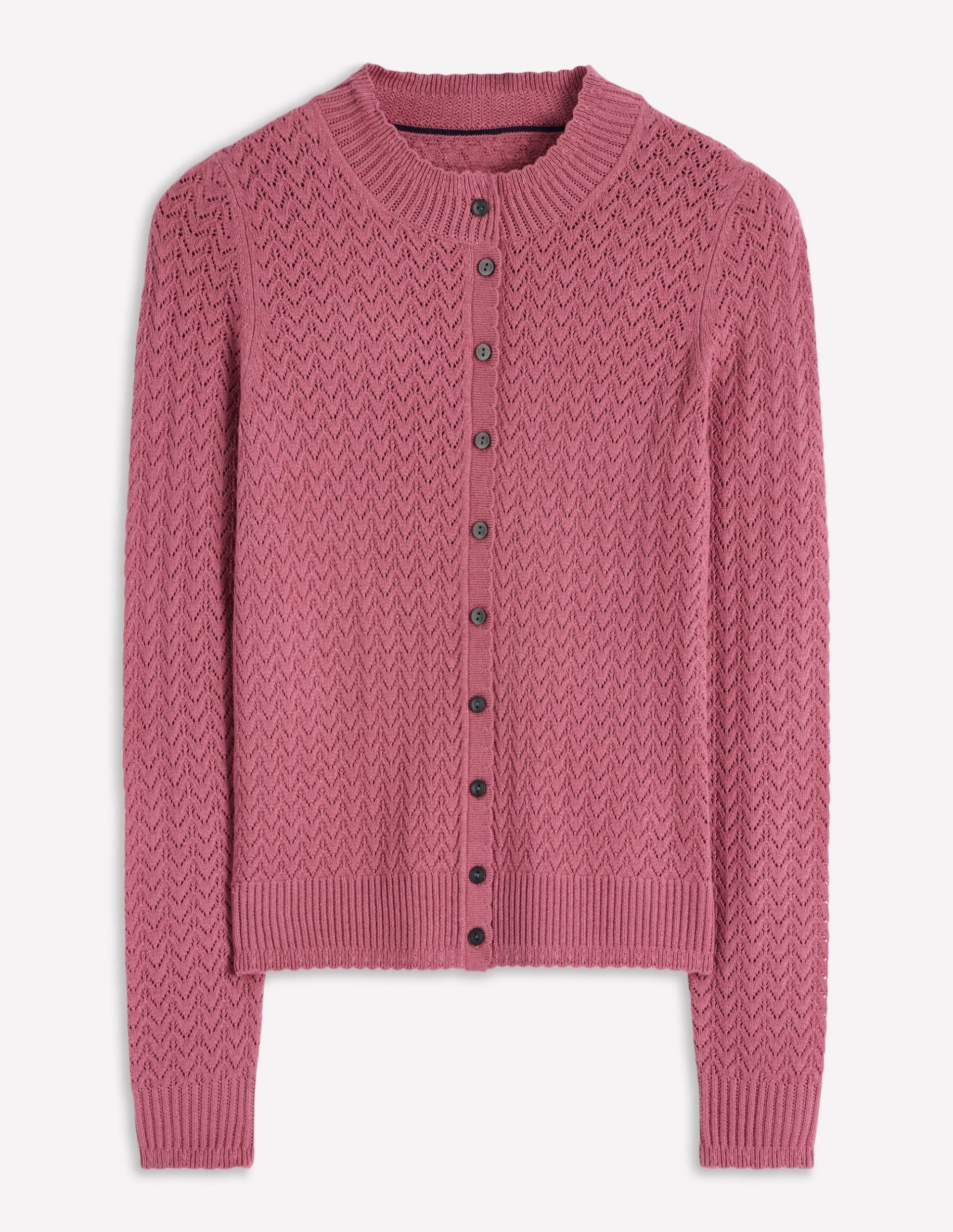 Diane Pointelle Cardigan-Pink Heather - Image 2