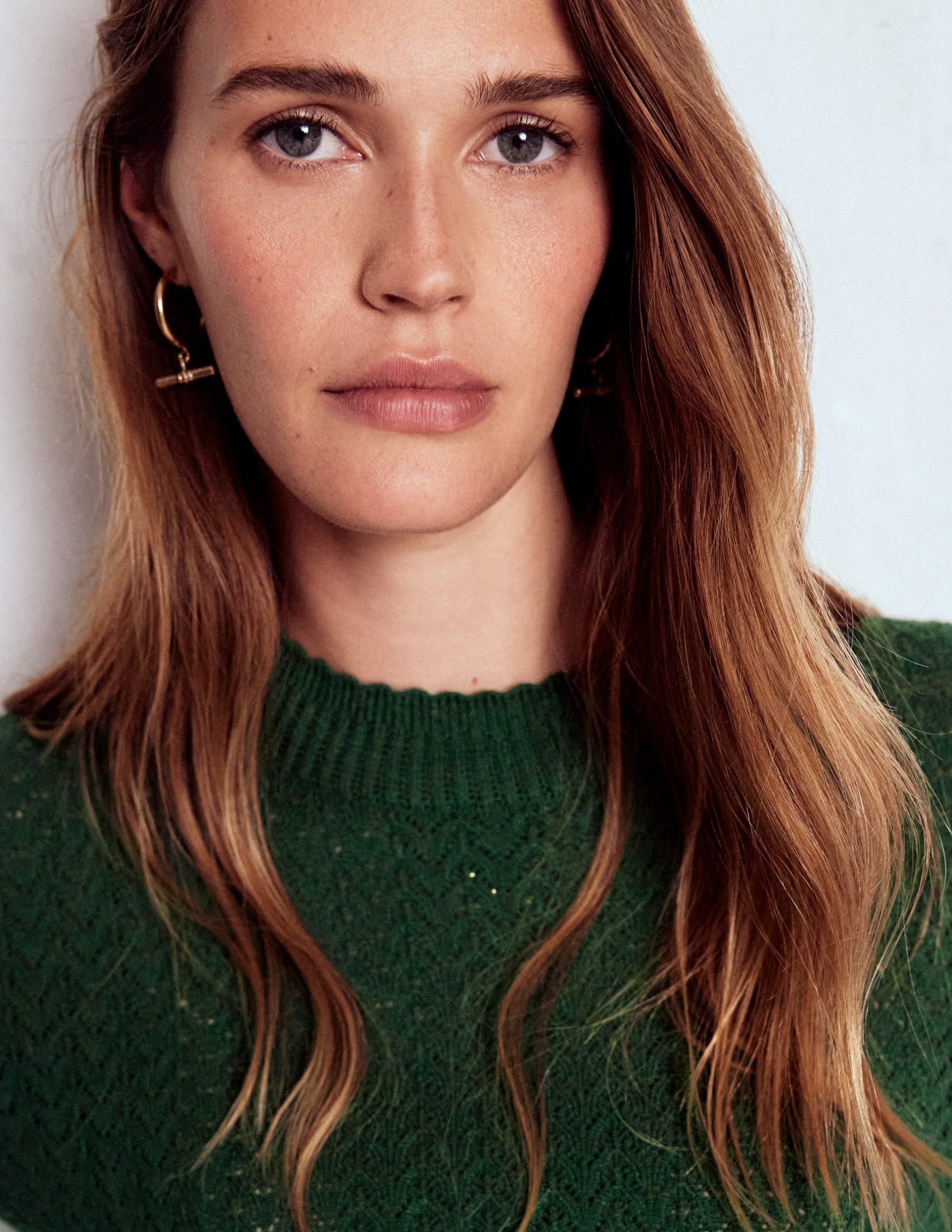 Diane Pointelle Sweater-Hunter Green - Image 2