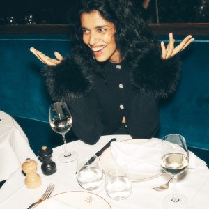 Fur Trim Cardigan-Black