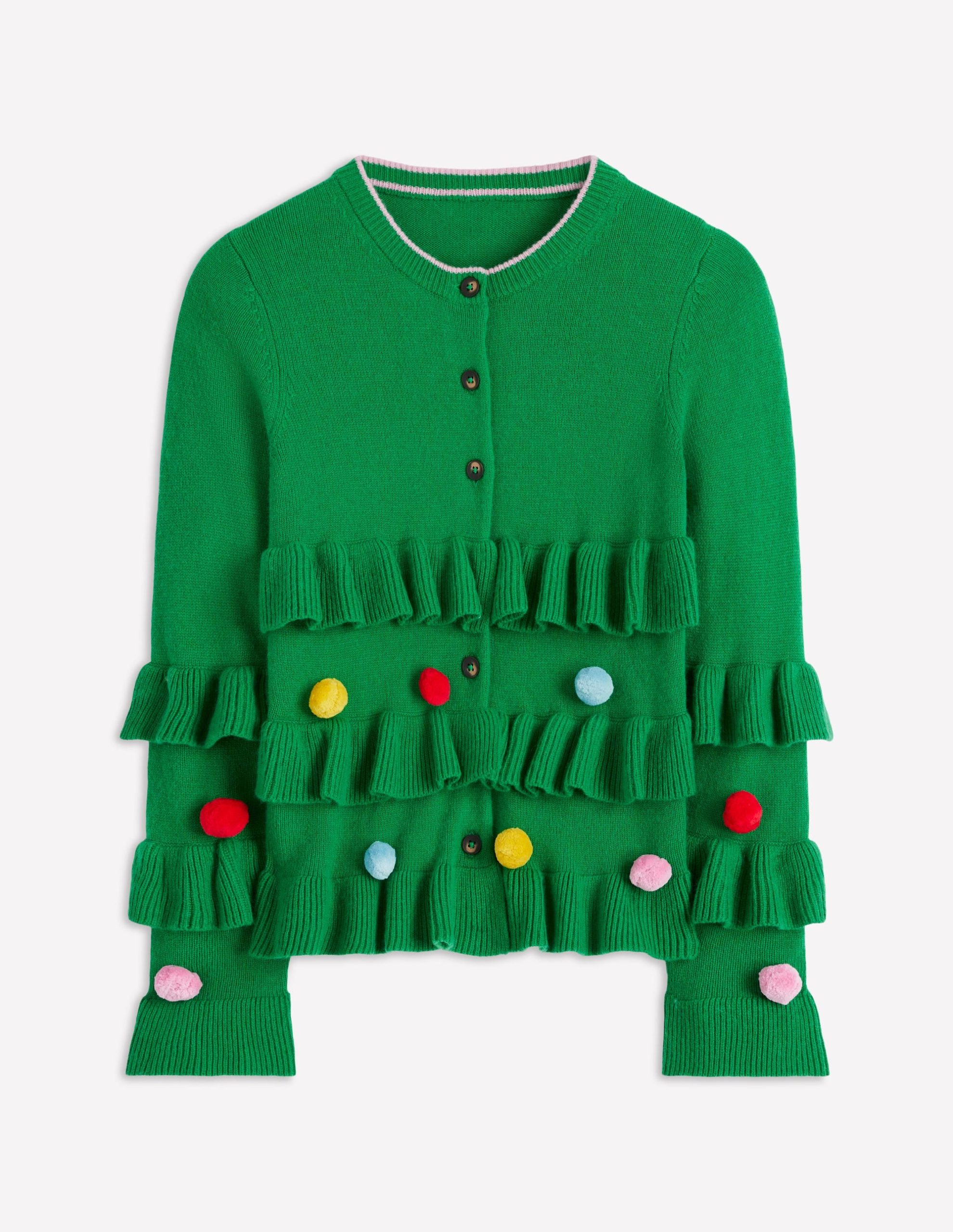 Festive Embroidered Cardigan-Sapling Green - Image 6