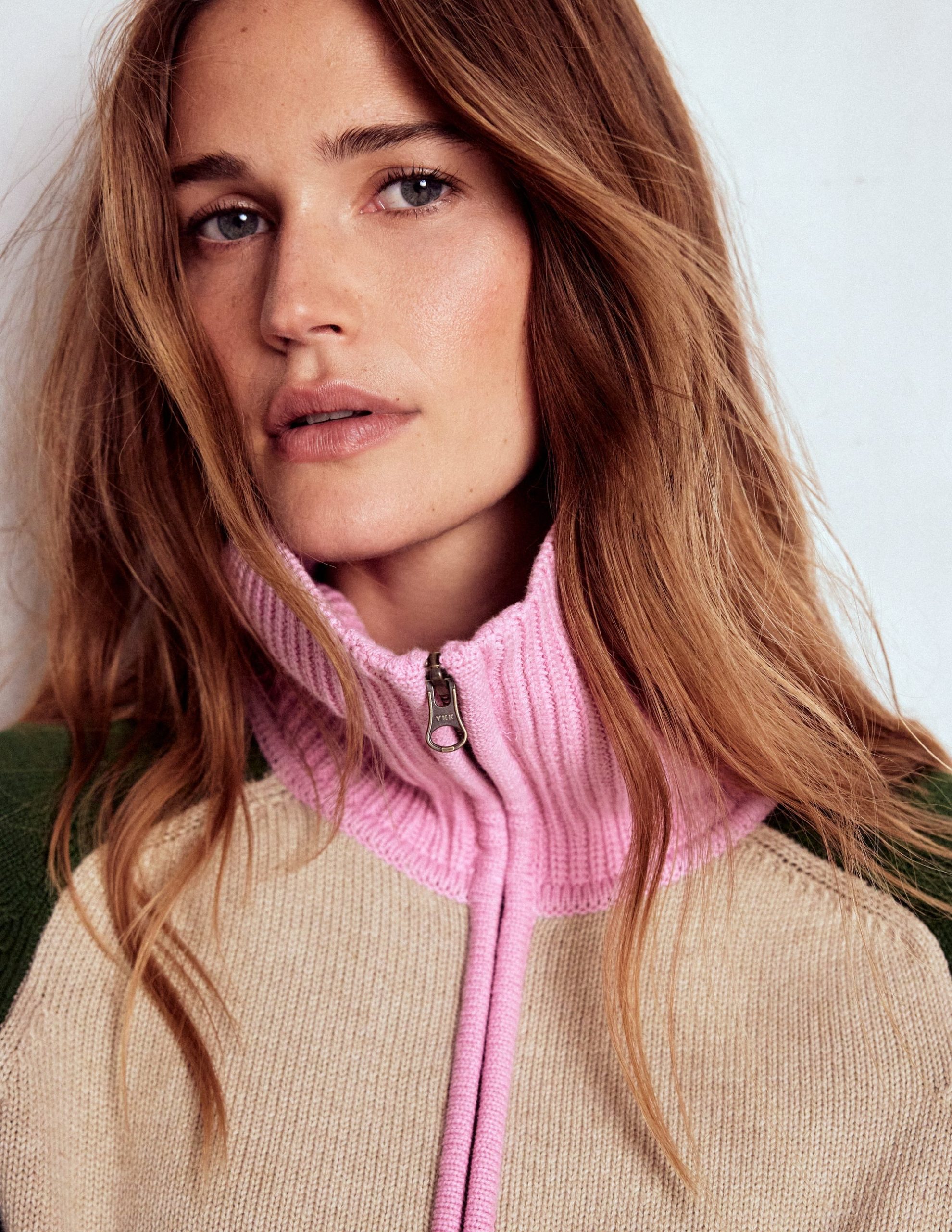 Lucy Half-zip Sweater-Chinchilla Melange. Green Fir - Image 2