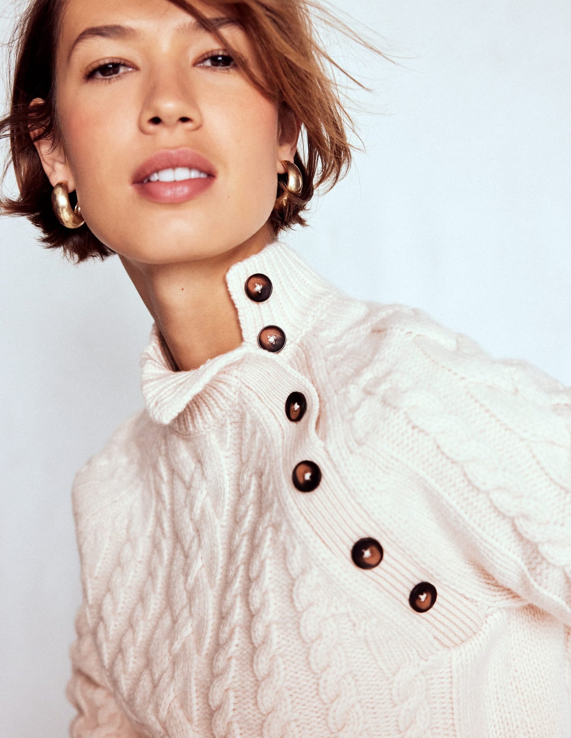 Amara Merino Cable Sweater-Warm Ivory - Image 4