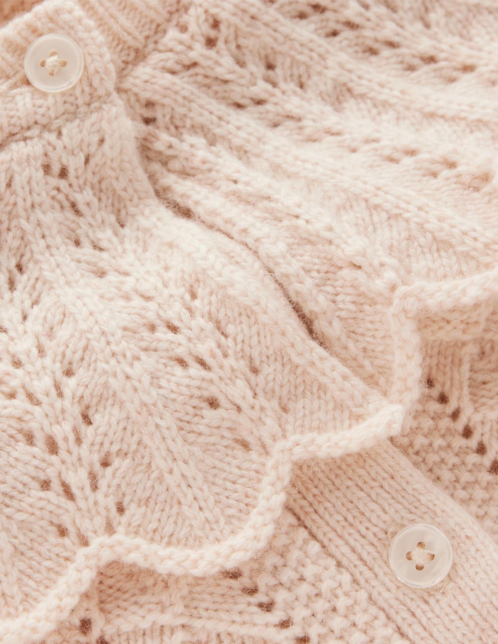 Scallop Collar Cardigan-Warm Ivory Melange - Image 7