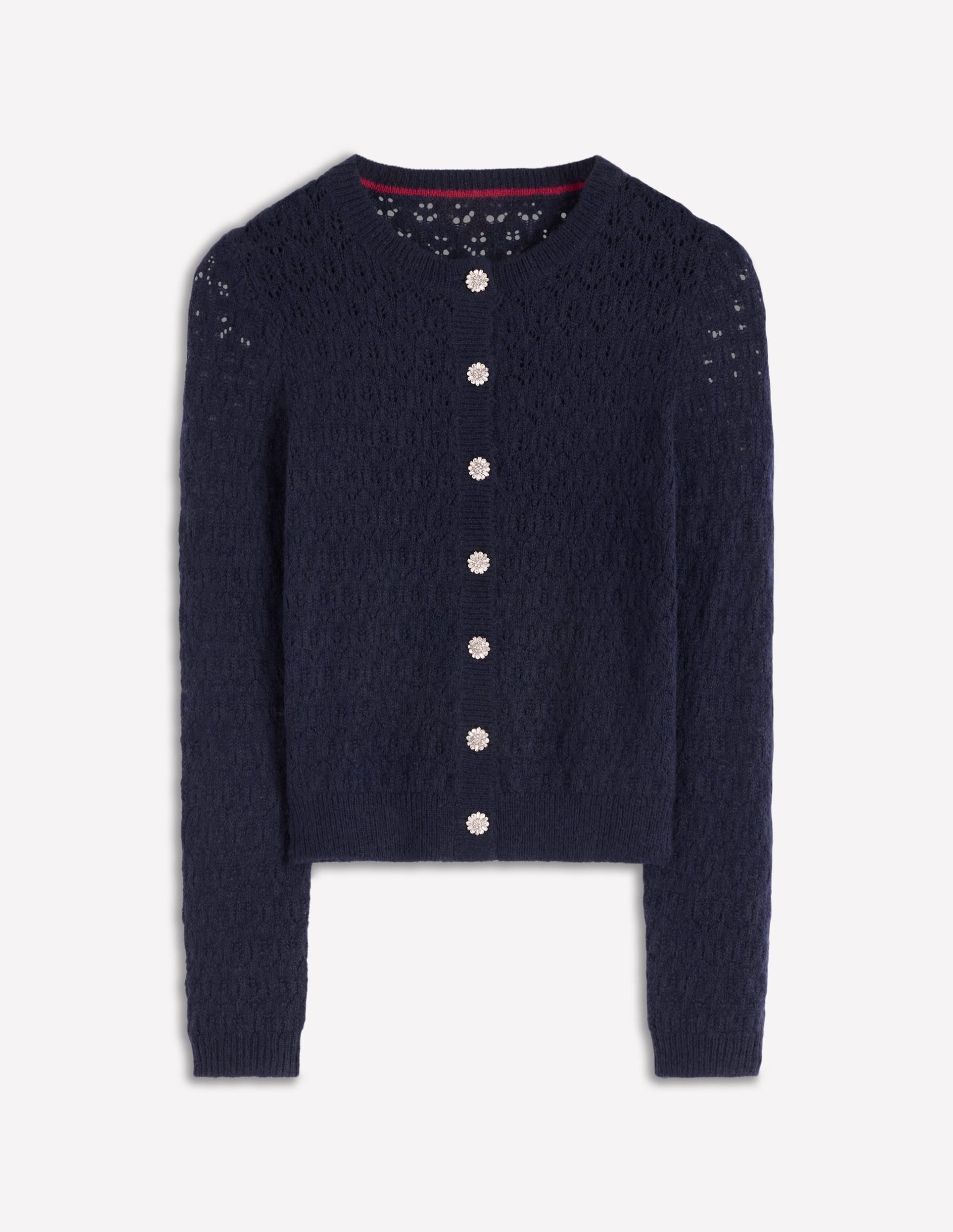 Jewel Button Cardigan-Navy - Image 5