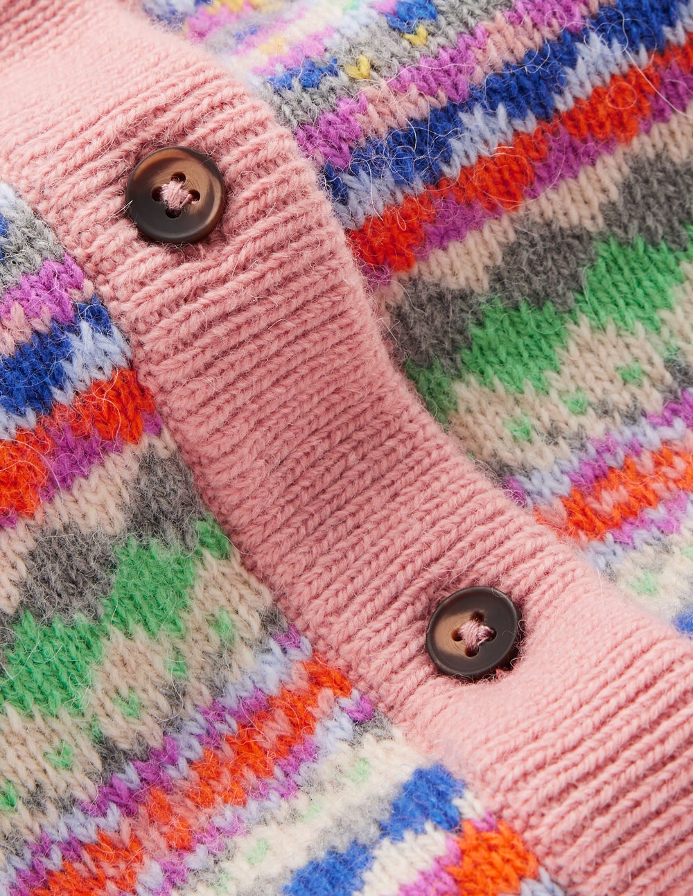Edie Fair Isle Knitted Shirt-Pink Heritage Fair Isle - Image 7