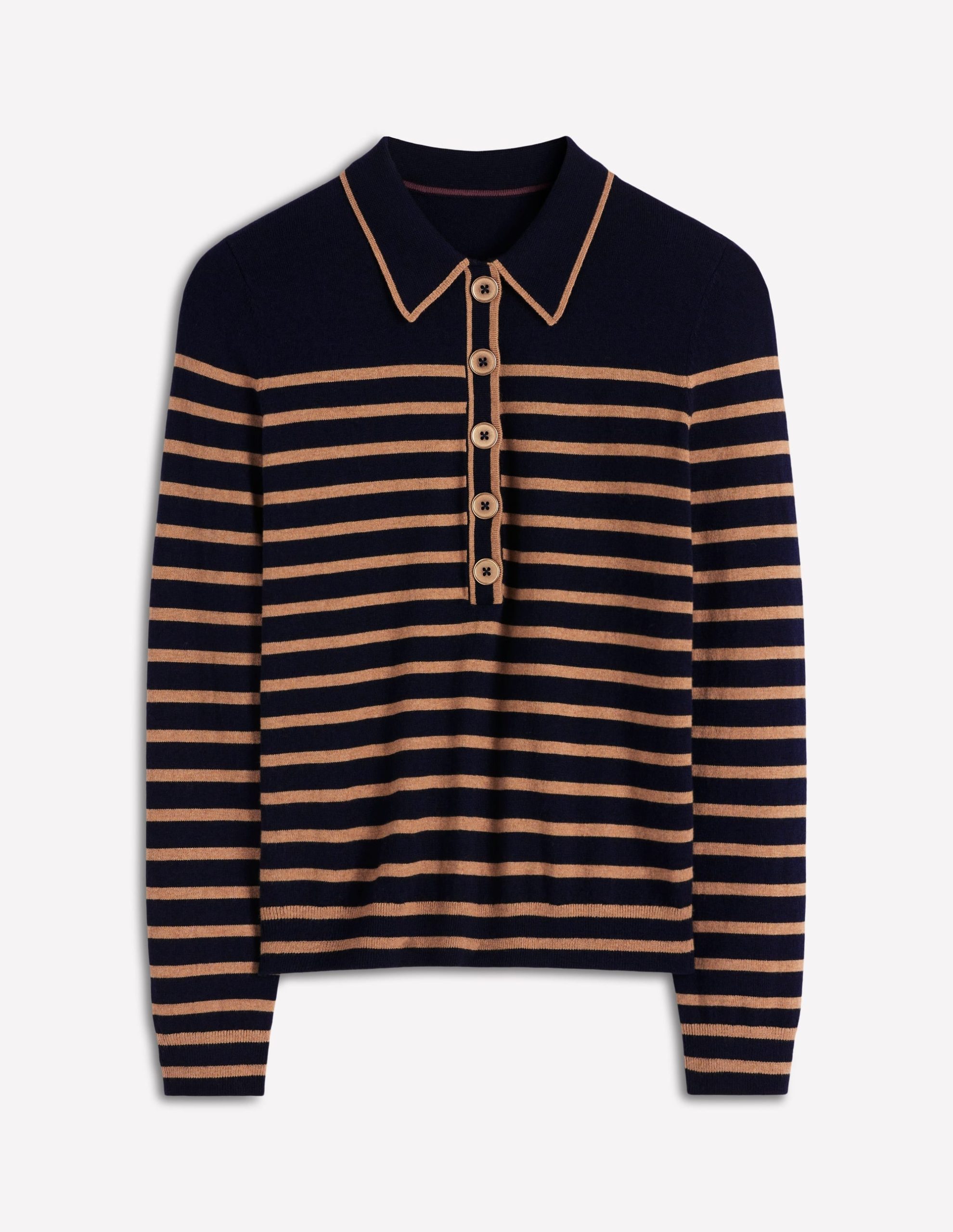 Liz Henley Jumper-Navy / Camel - Image 6