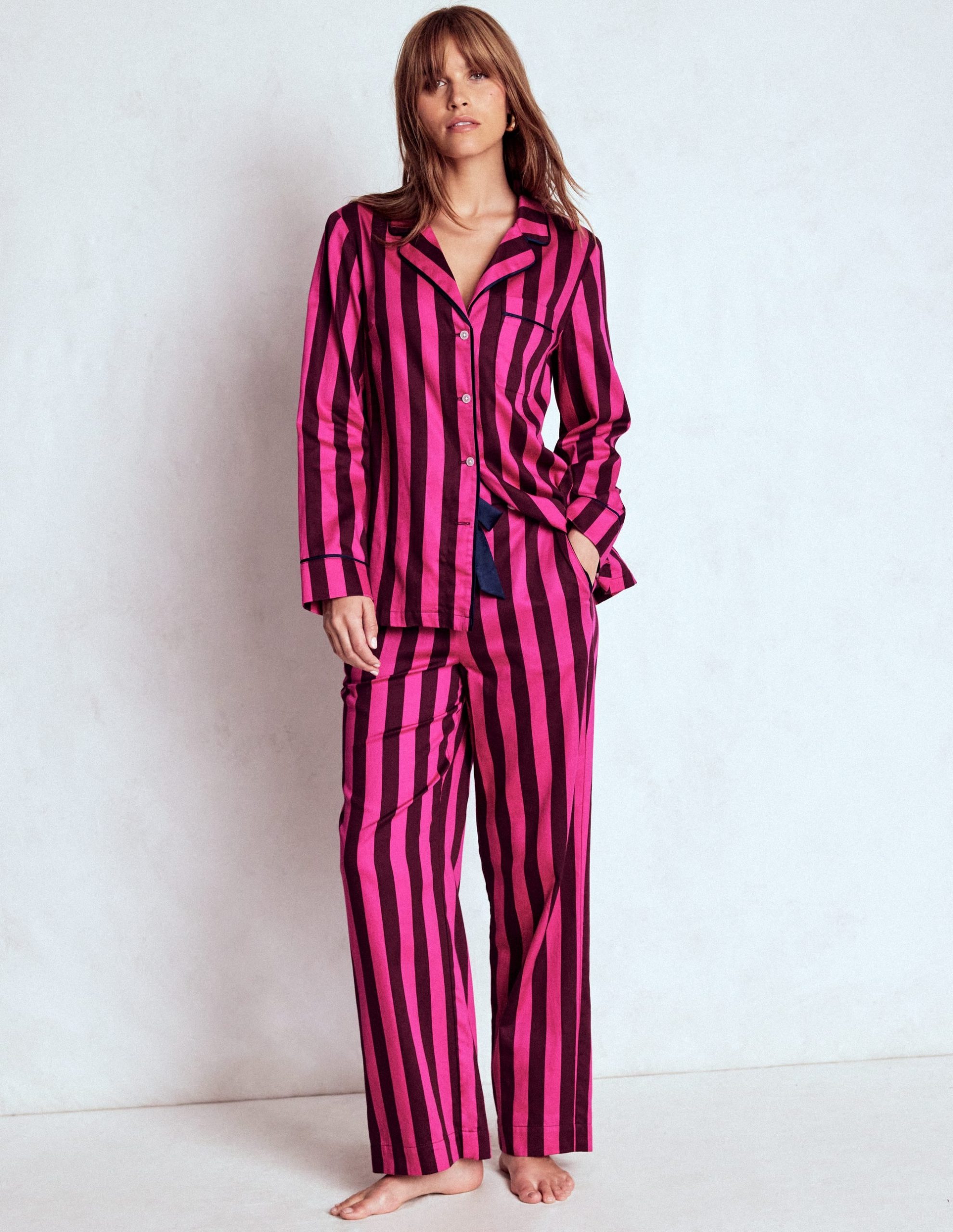 Cotton Pajama Pants-Pink Stripe