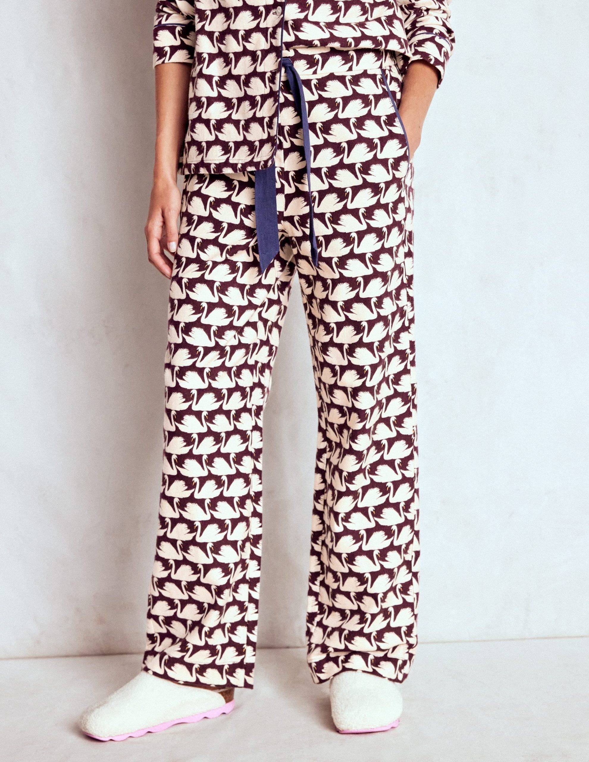 Brushed Cotton Pyjama Pants-Winetasting. Geo Swan - Image 4