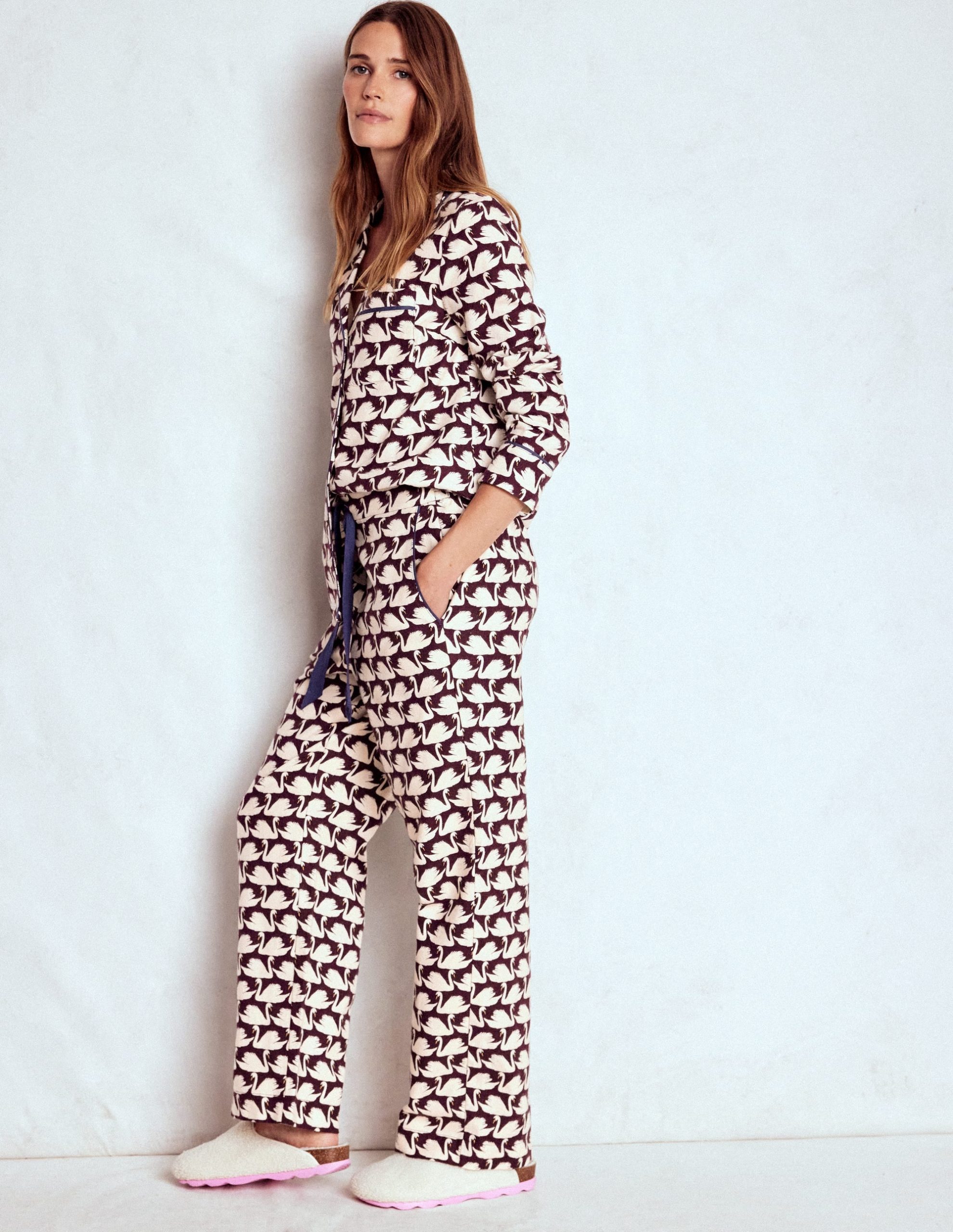 Brushed Cotton Pyjama Pants-Winetasting. Geo Swan - Image 5