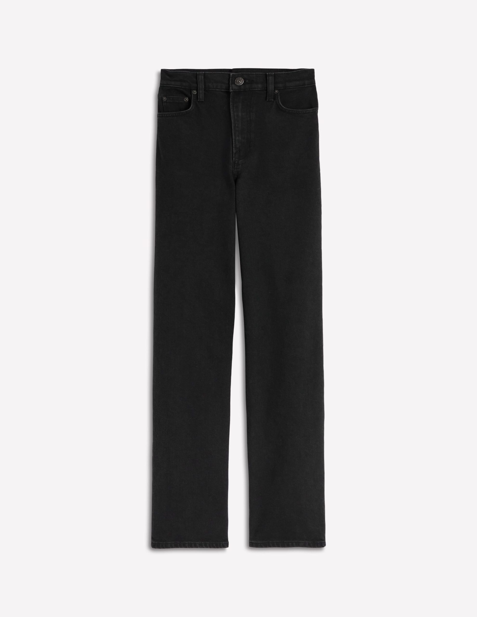 High Rise Column Leg Jeans-Black - Image 6