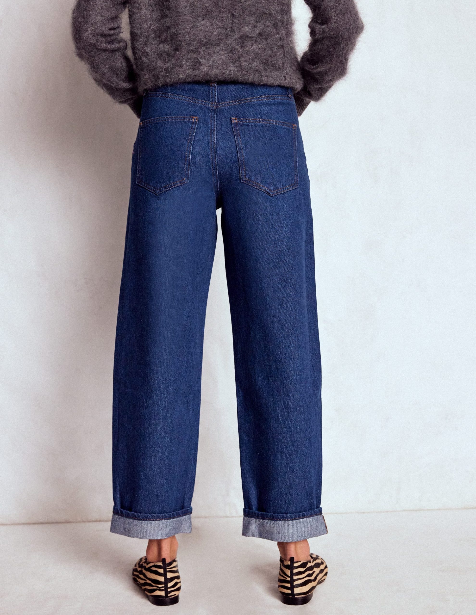 Mid Rise Straight Jeans-Indigo - Image 3