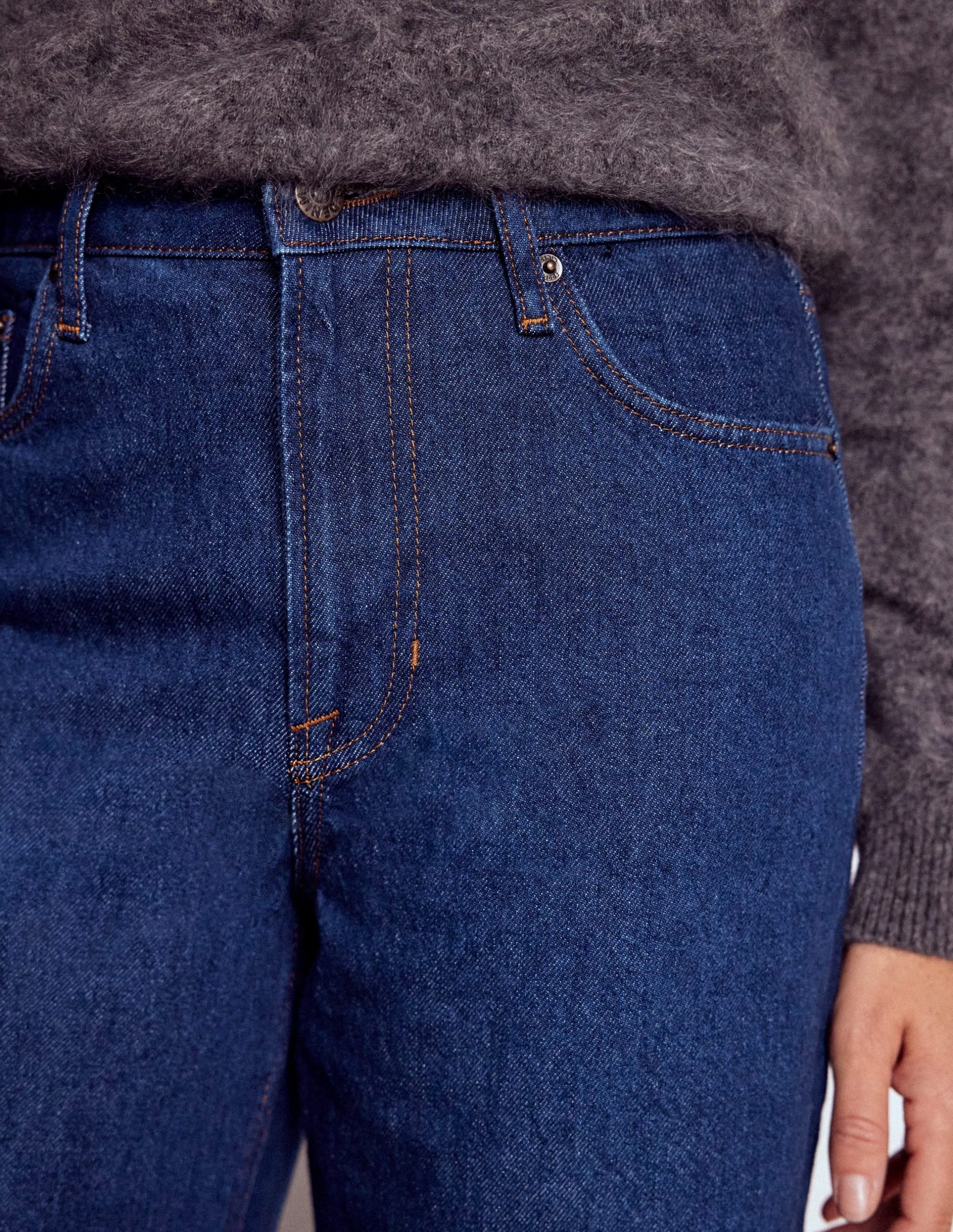 Mid Rise Straight Jeans-Indigo - Image 5