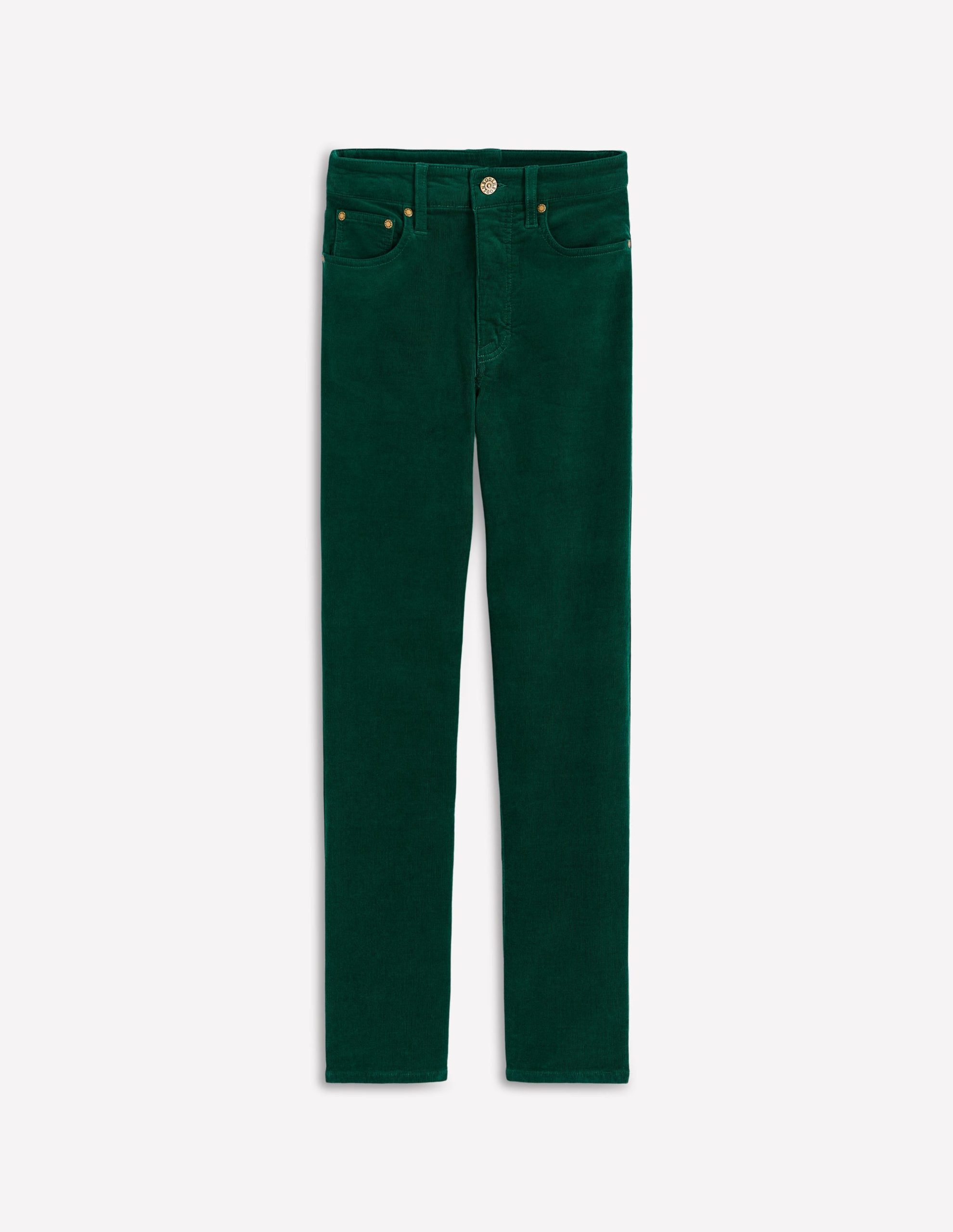 High-Waisted Cord Slim Jeans-Green - Image 5