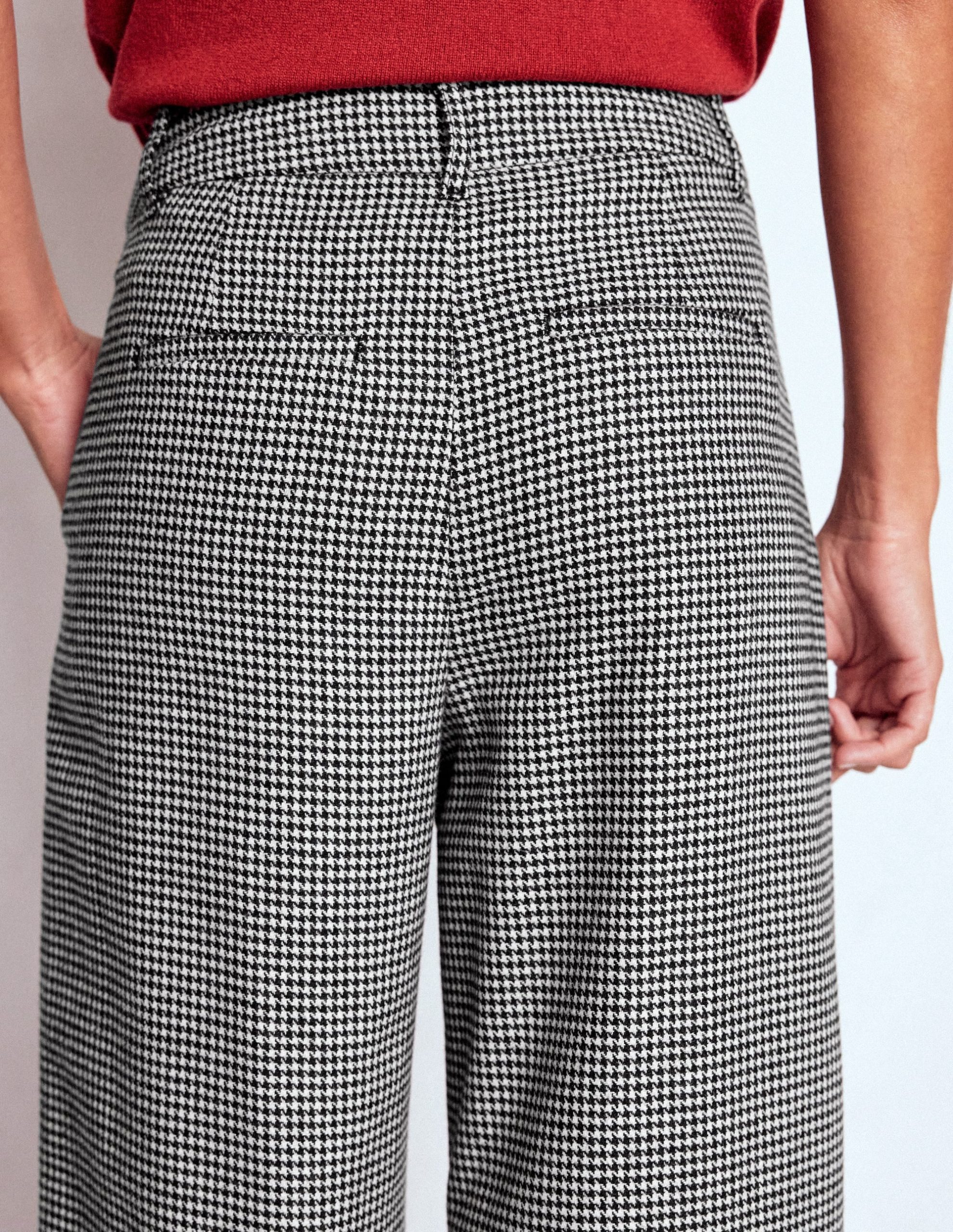 Kensington Tailored Pants-Black and Ivory Puppytooth - Image 2