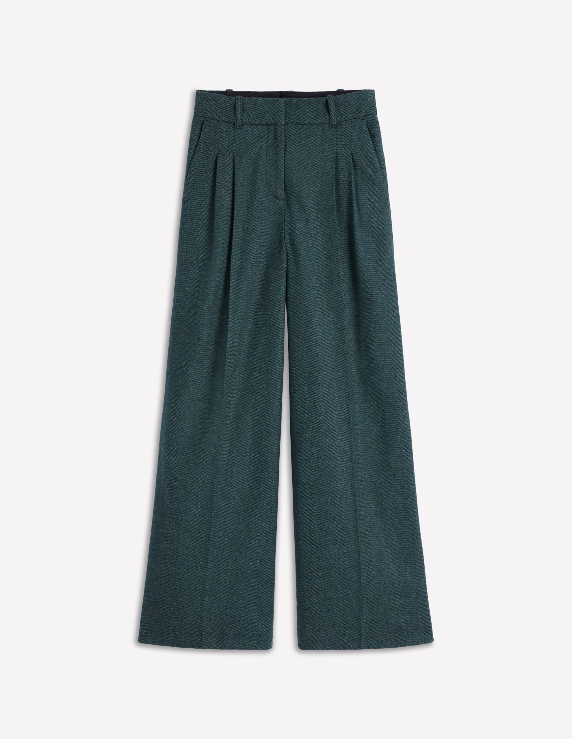 Kensington Tailored Pants-Green and Navy Herringbone - Image 5