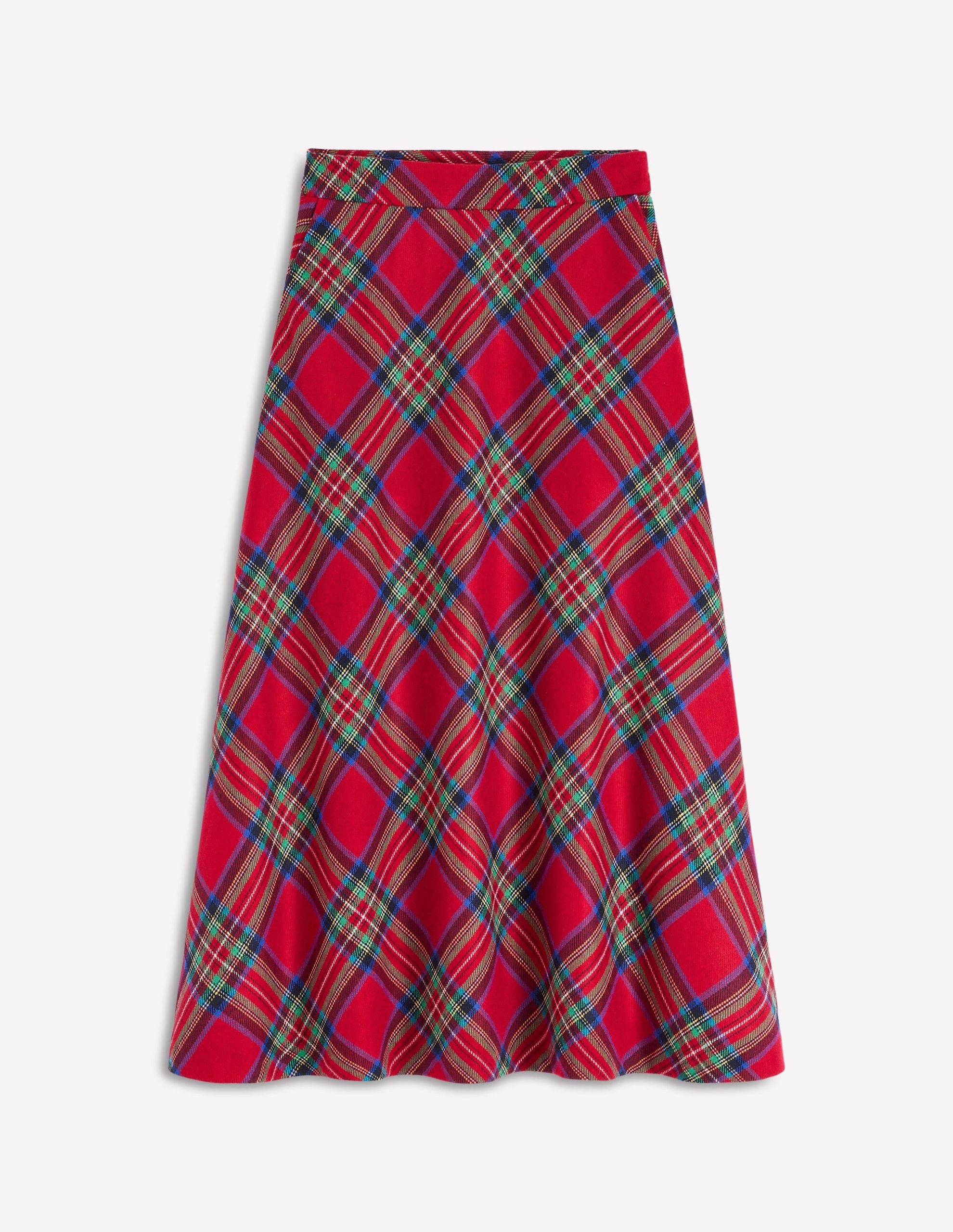 Hayley Wool Midi Skirt-Red. Blue and Green Check - Image 6