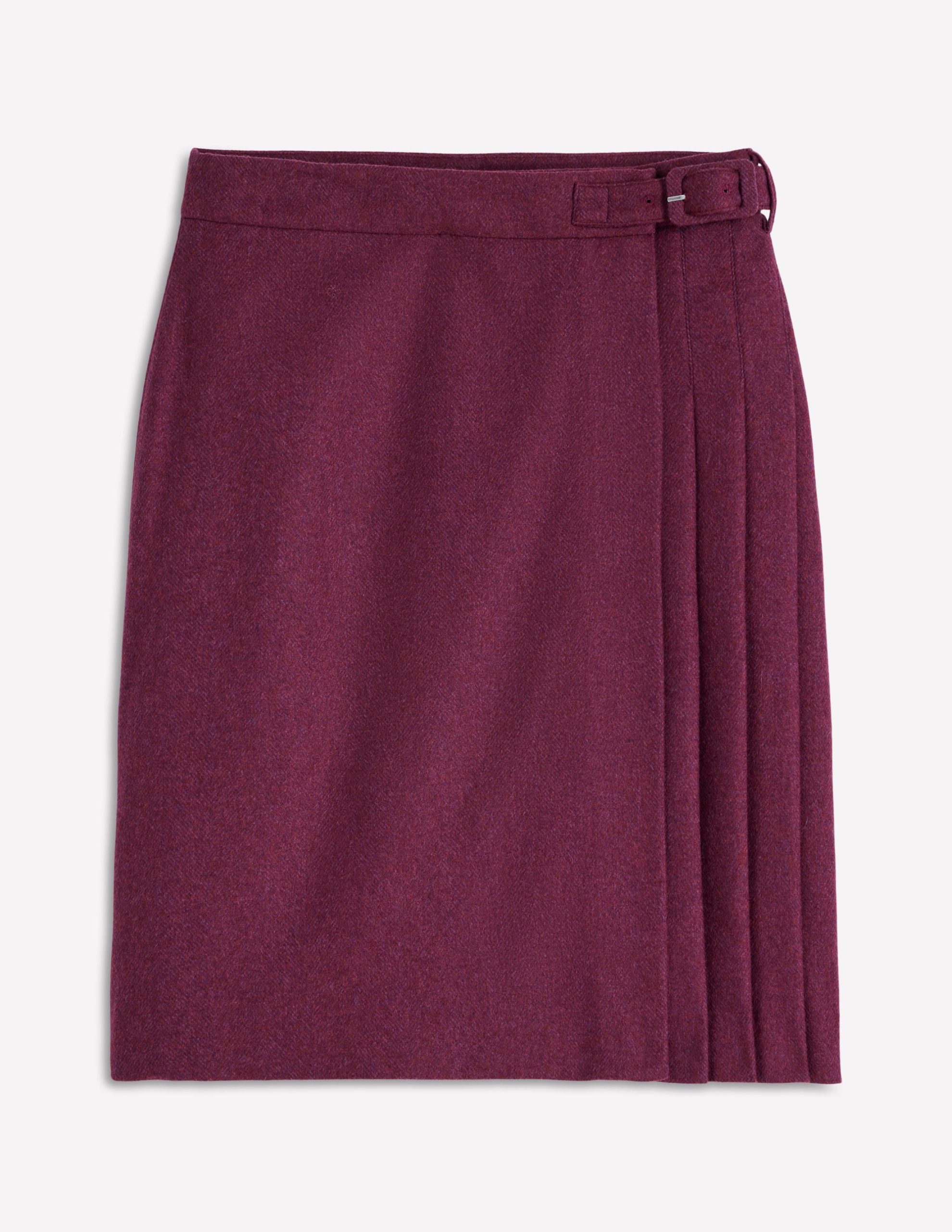 Helen Wool Kilt Skirt-Maroon and Purple Herringbone - Image 5