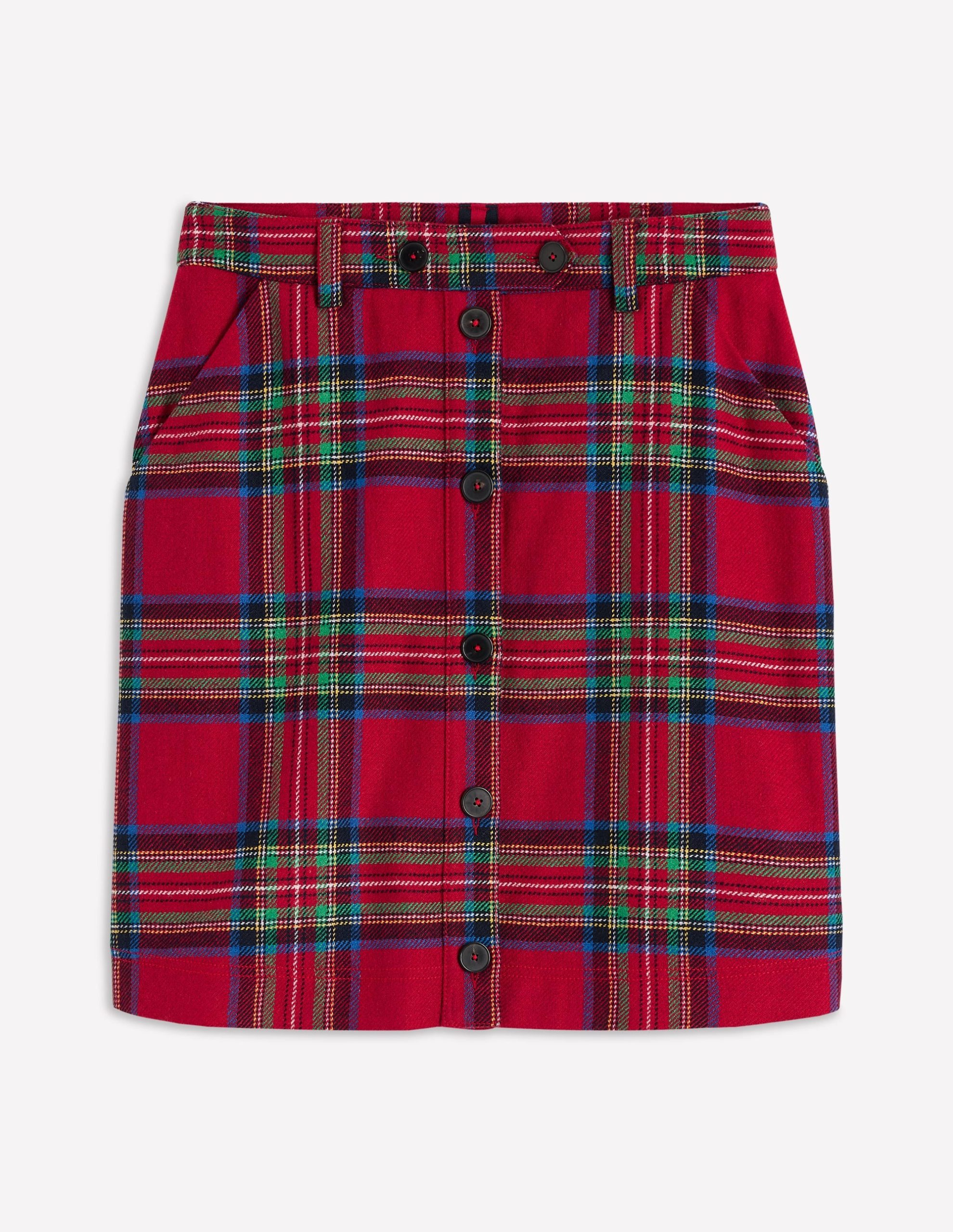 Cecelia Wool Skirt-Red. Blue and Green Check - Image 6