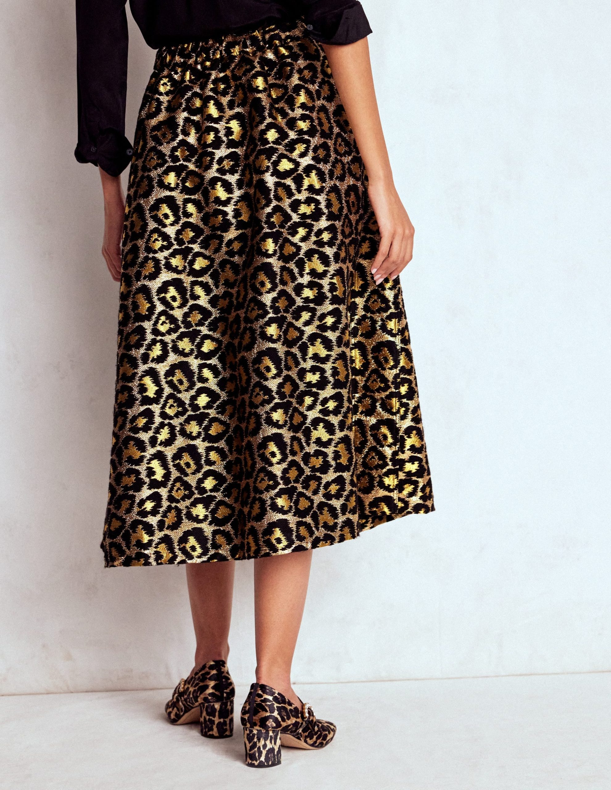 Verity Jacquard Midi Skirt-Leopard Print - Image 4