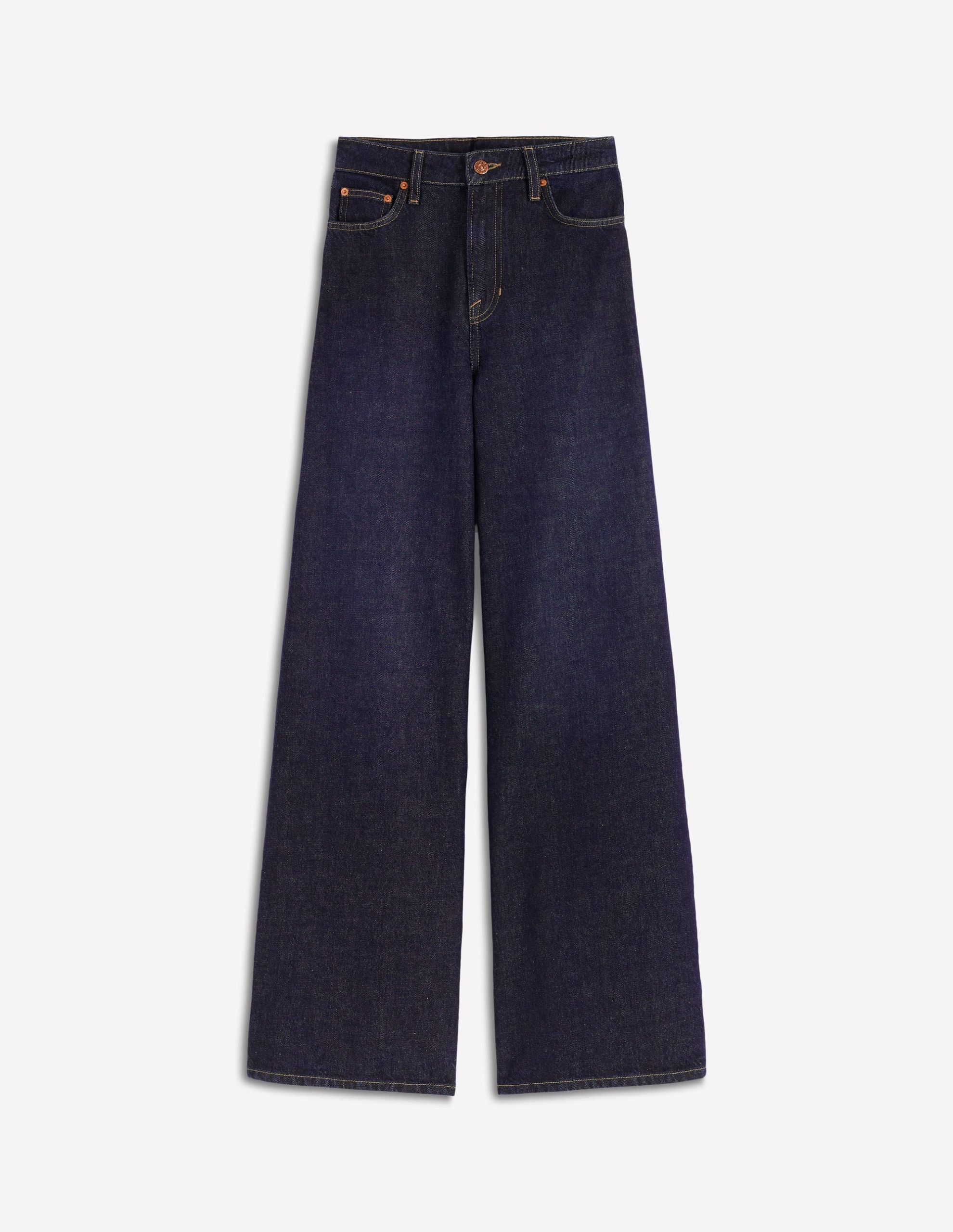 High Waist Wide Leg Jeans-Indigo Rinse - Image 6