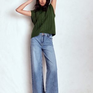 High Waist Wide Leg Jeans-Mid Vintage
