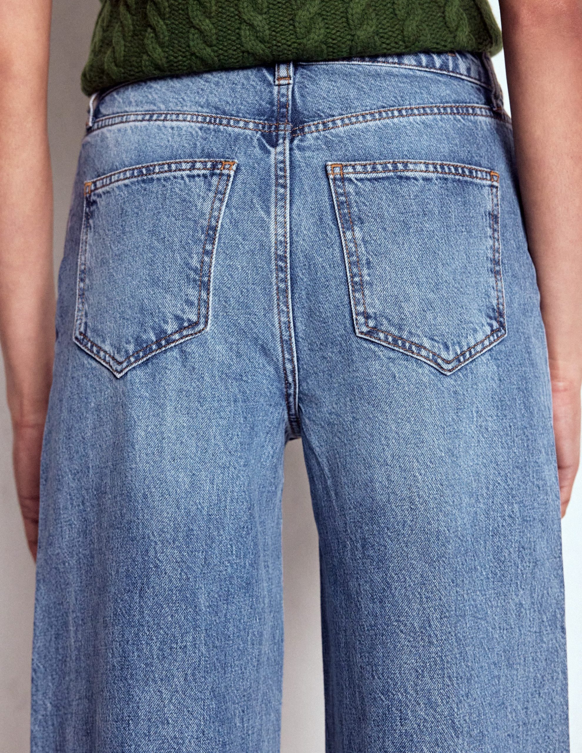 High Waist Wide Leg Jeans-Mid Vintage - Image 4