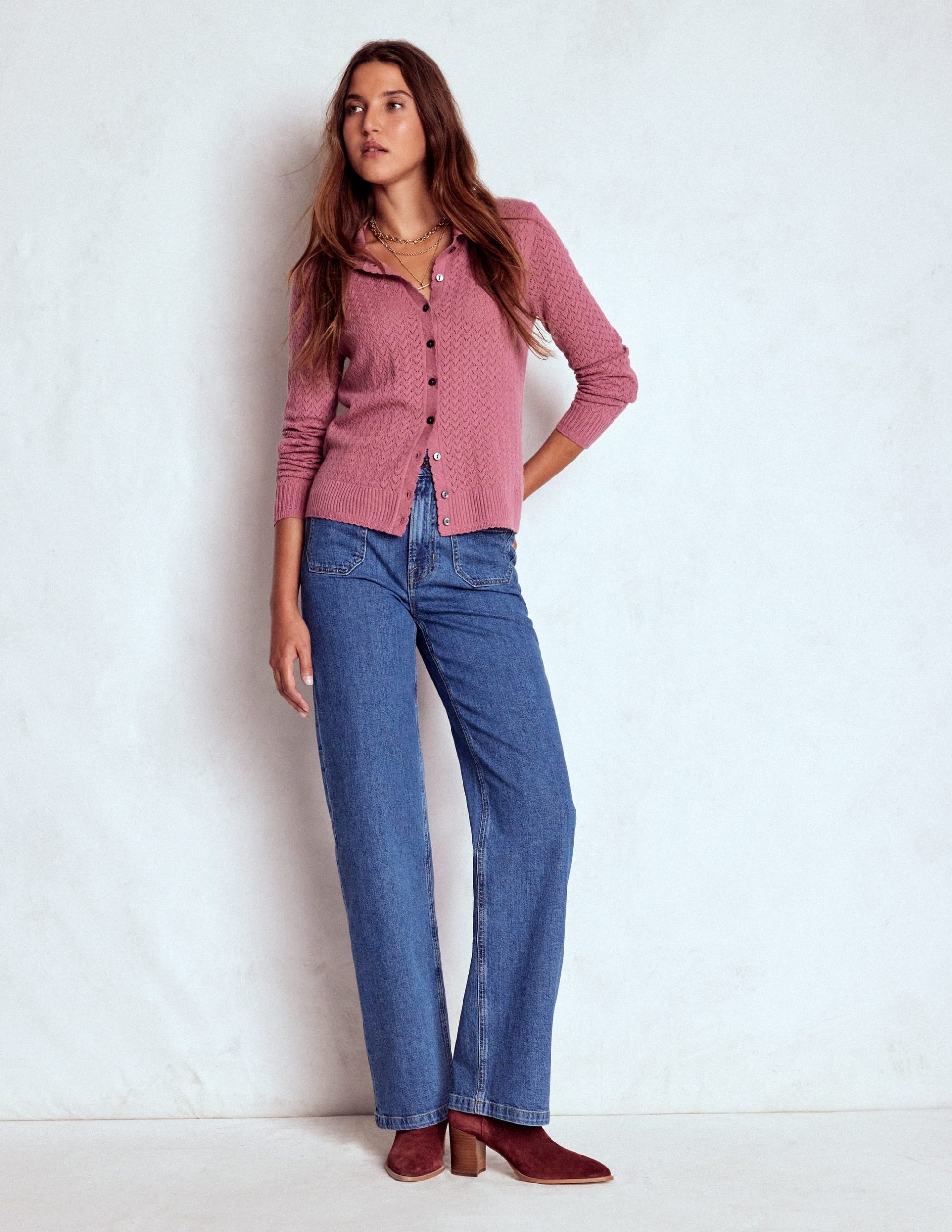 Straight Leg Pocket Jeans-Mid Vintage