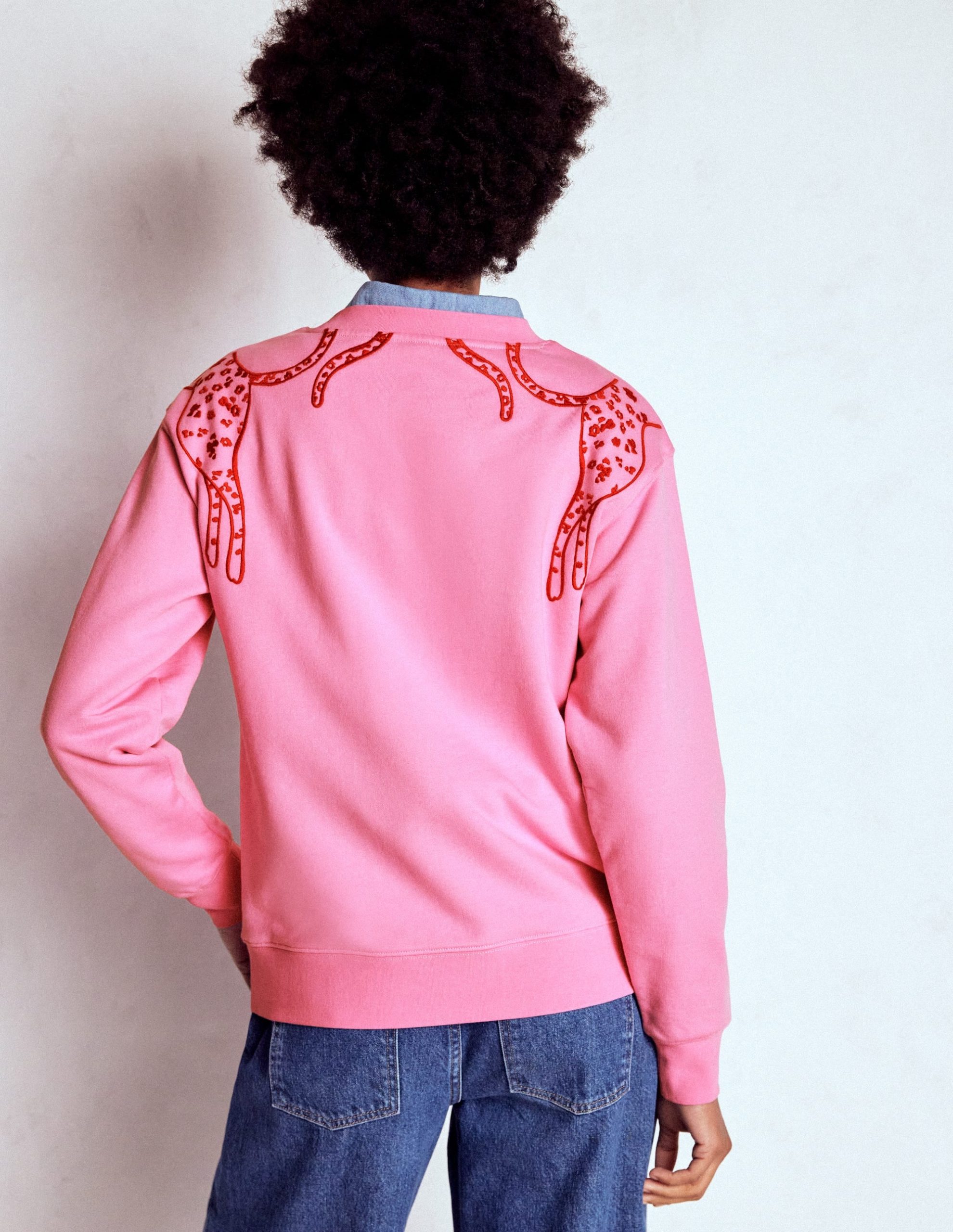 Emi Embroidered Sweatshirt-Leopard Embroidery - Image 3