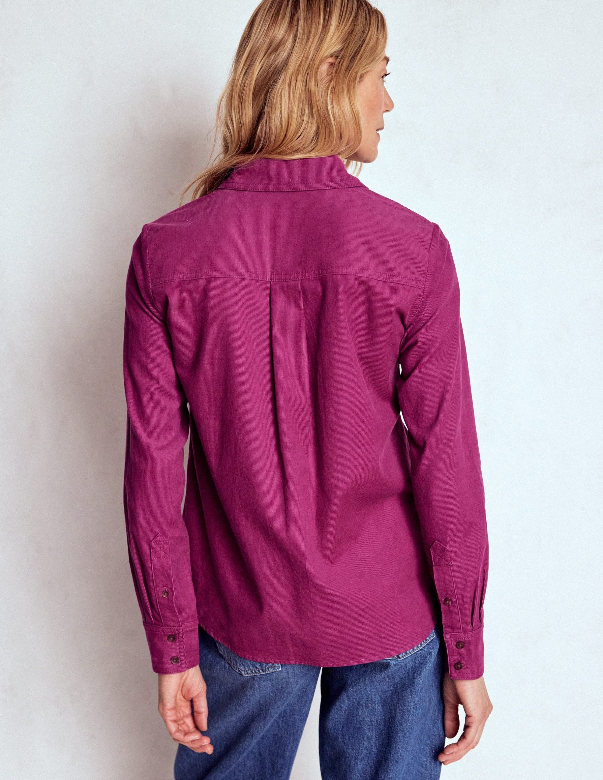 Sienna Cord Shirt-Rich Magenta - Image 3