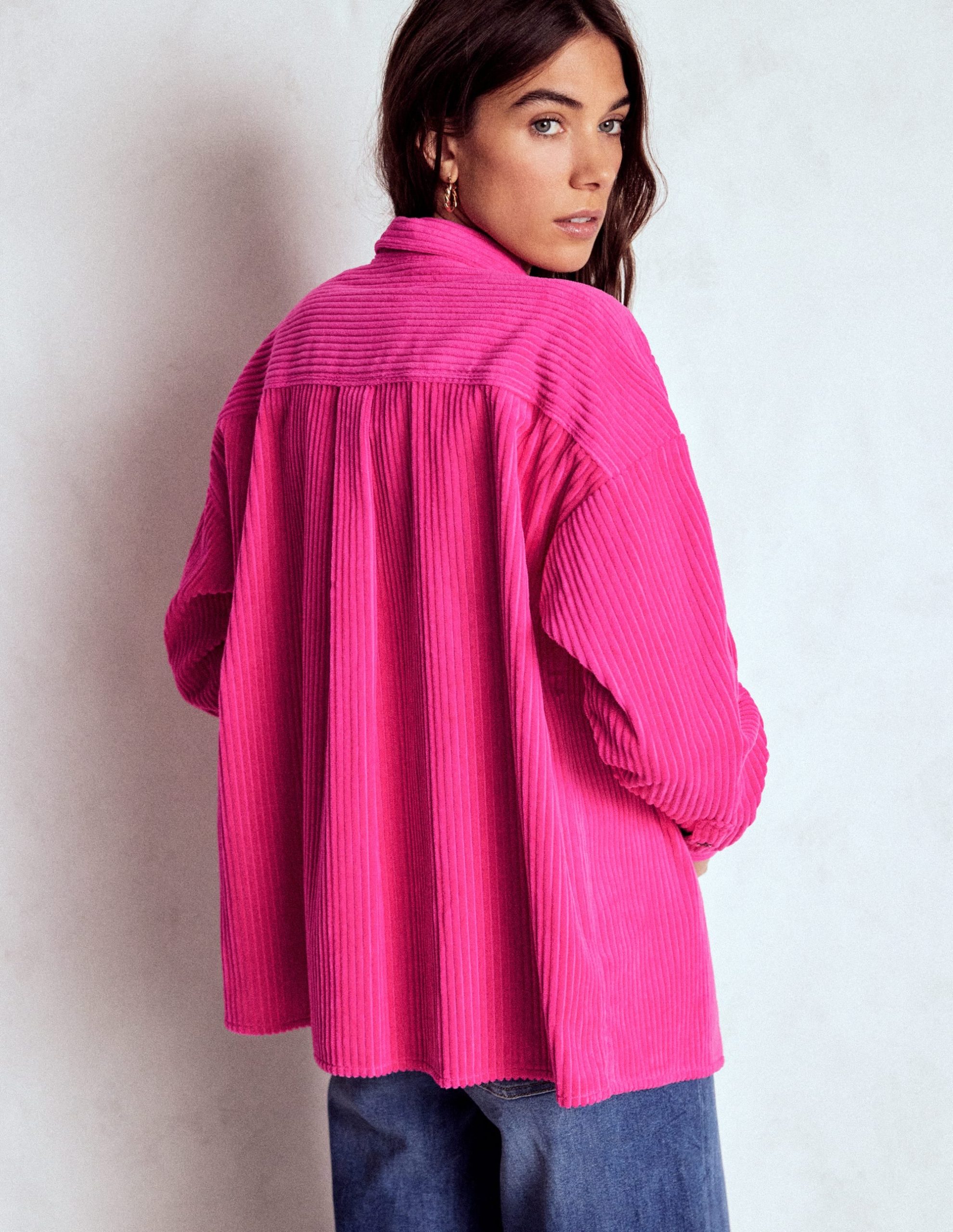 Cord Overshirt-Pink Peony - Image 3