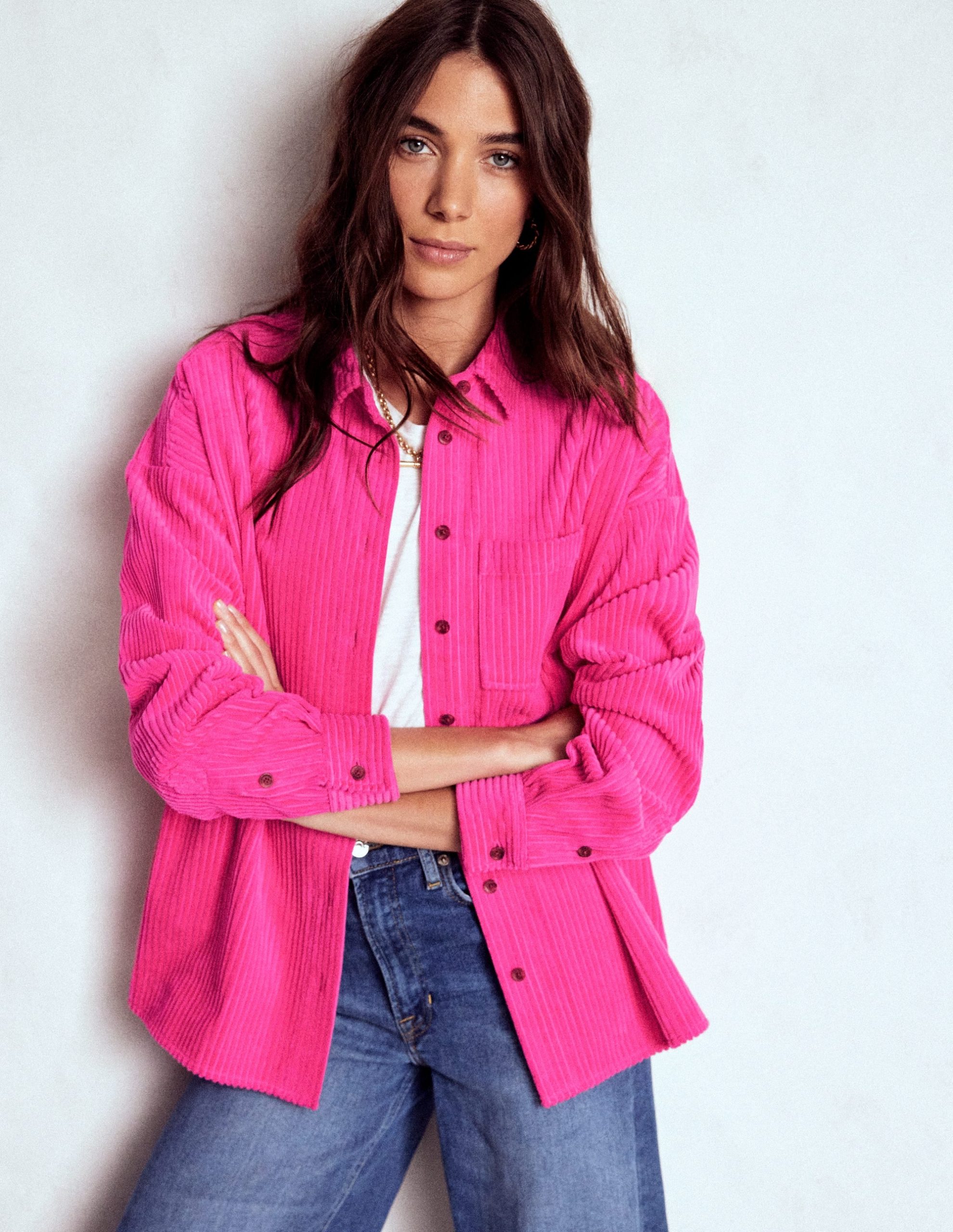 Cord Overshirt-Pink Peony - Image 5