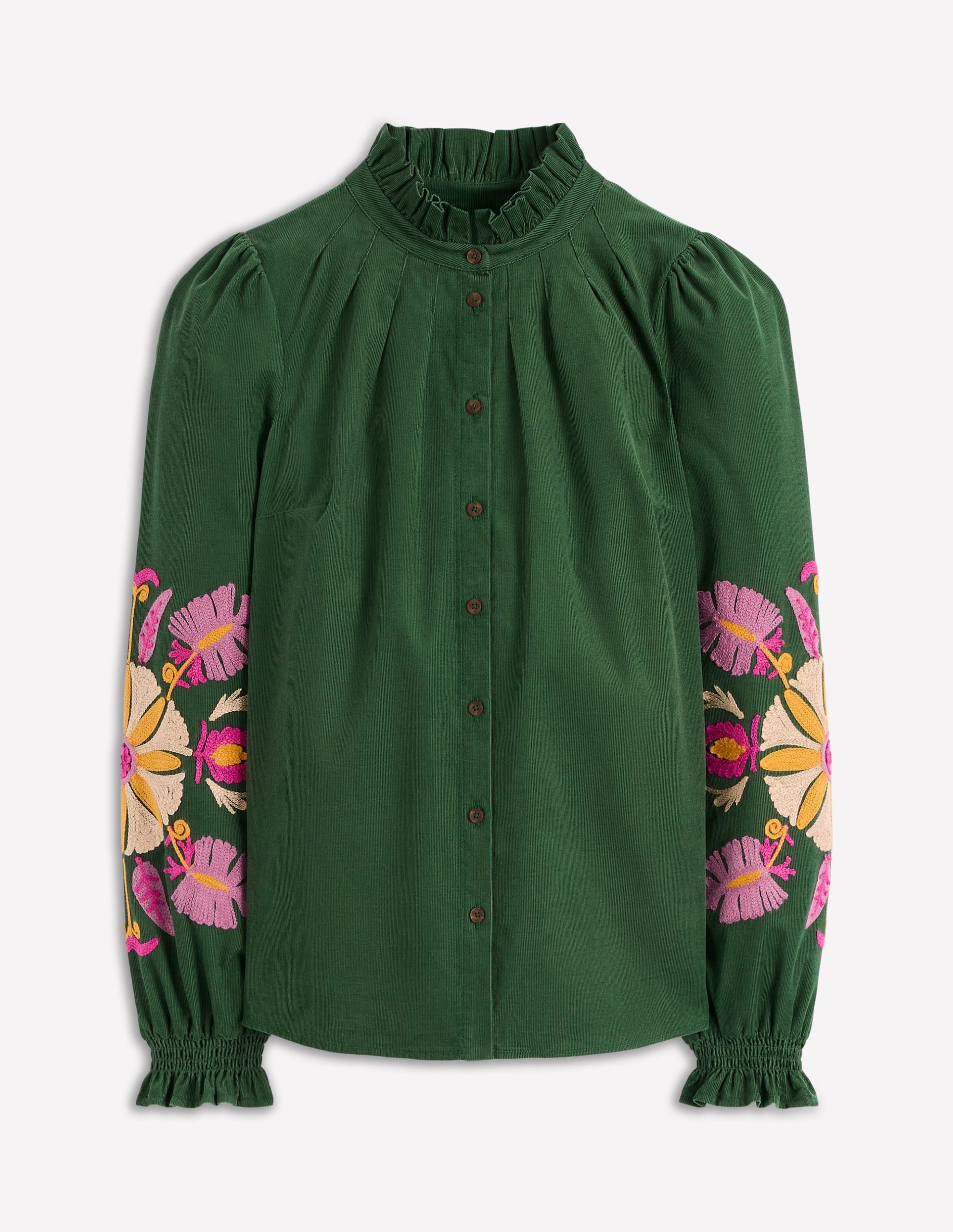 Lorna Cord Top-Hunter Green Embroidered - Image 5