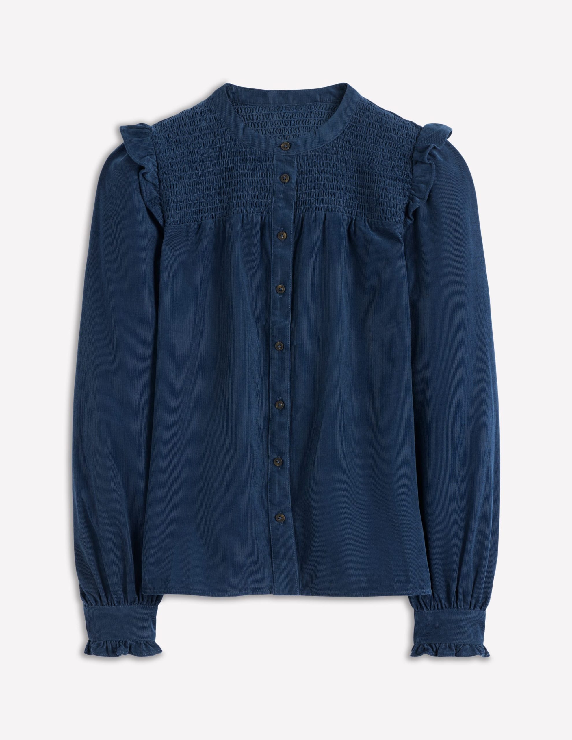 Smocked Yoke Cord Top-Midnight Ocean - Image 5