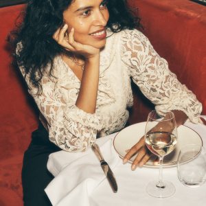 Ruffle Detail Lace Blouse-Ivory