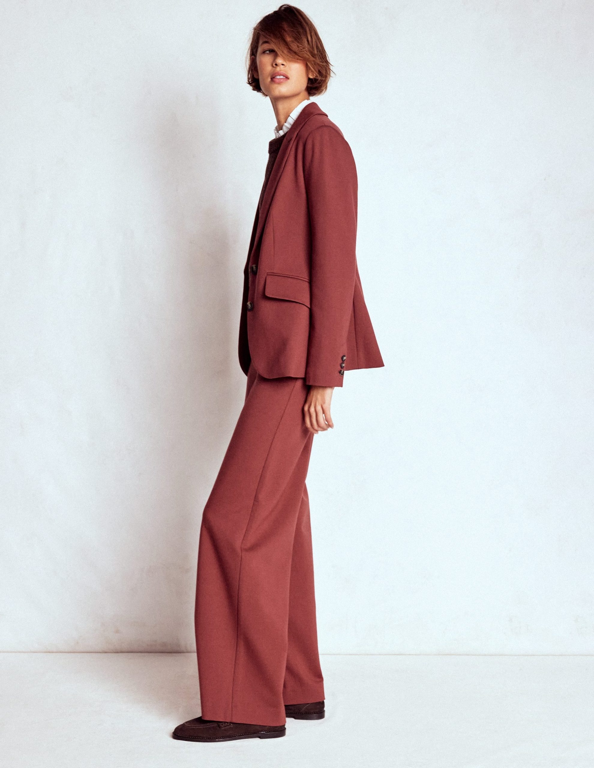 Marylebone Ponte Blazer-Chestnut - Image 4