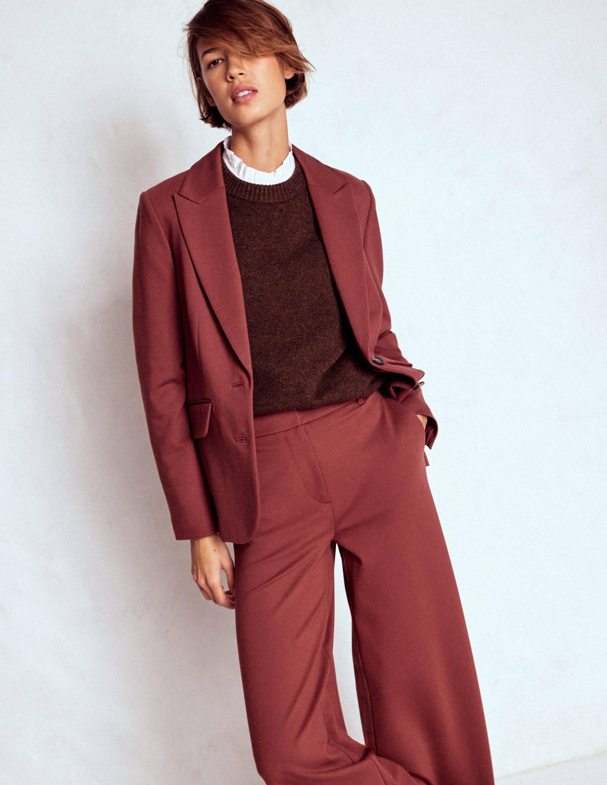 Marylebone Ponte Blazer-Chestnut - Image 5