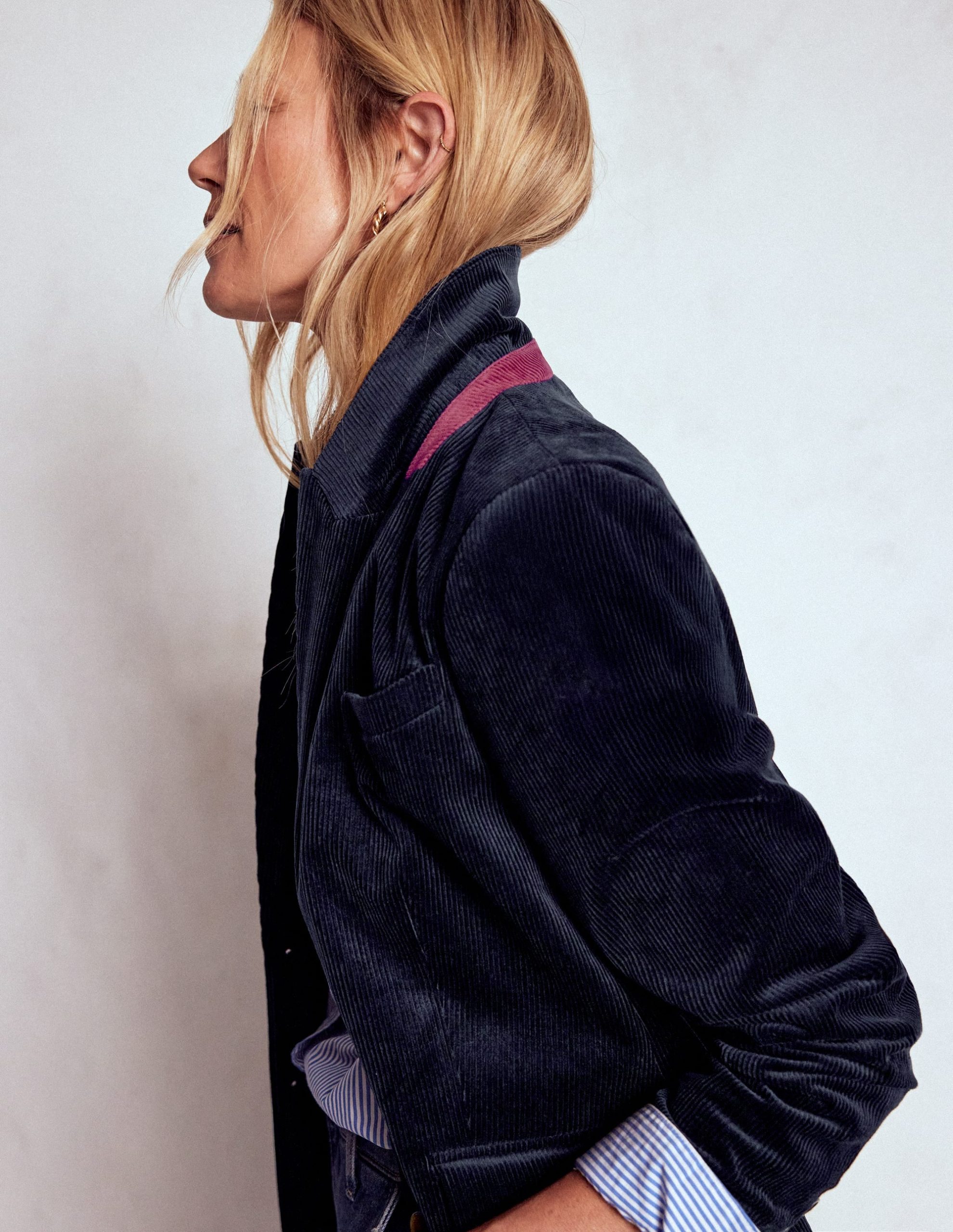 Stamford Cord Blazer-Navy - Image 5