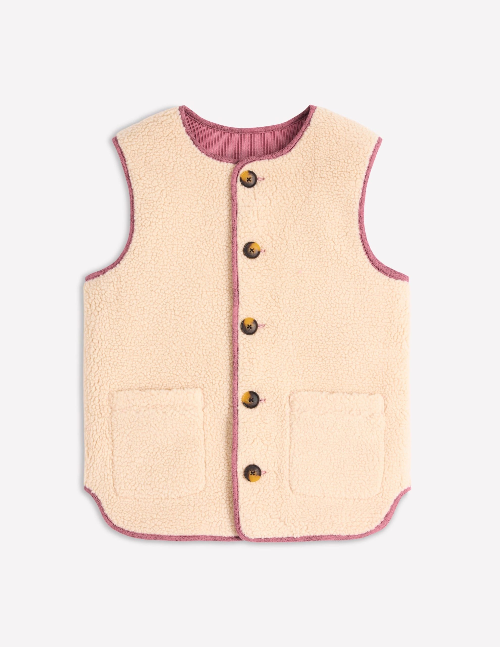 Clerkenwell Reversible Gilet-Light Pink. Natural - Image 7