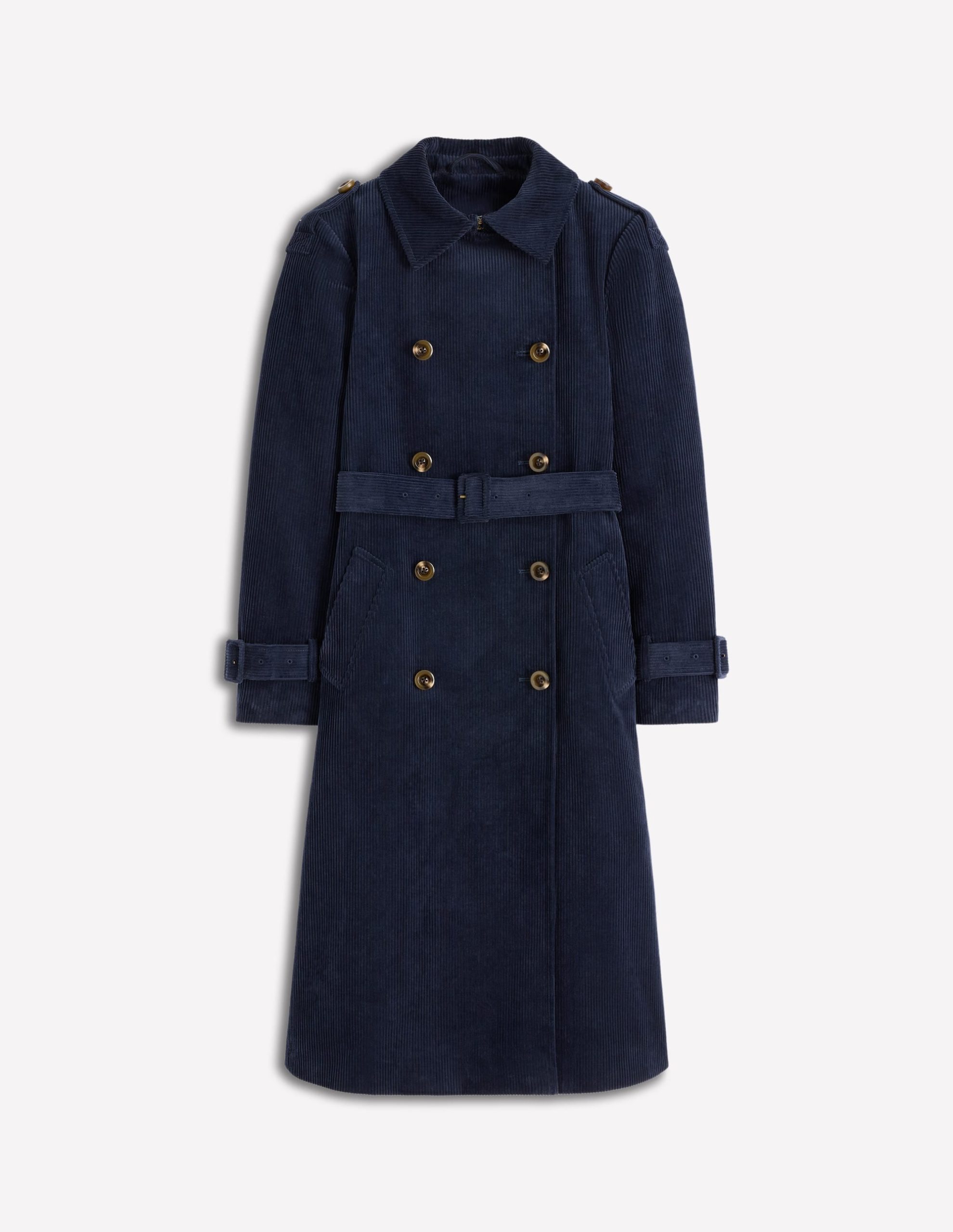 Cheltenham Cord Trench Coat-Navy - Image 5