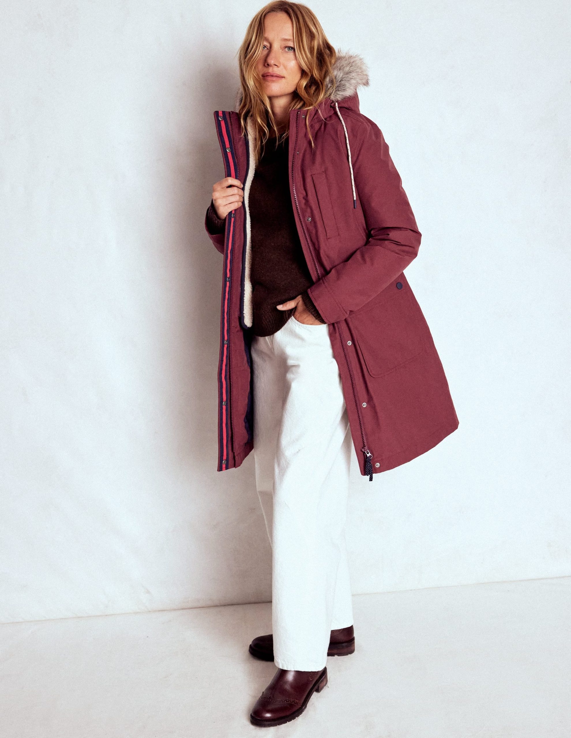 4-In-1 Hooded Parka-Chestnut. Dijon. Pop Pansy