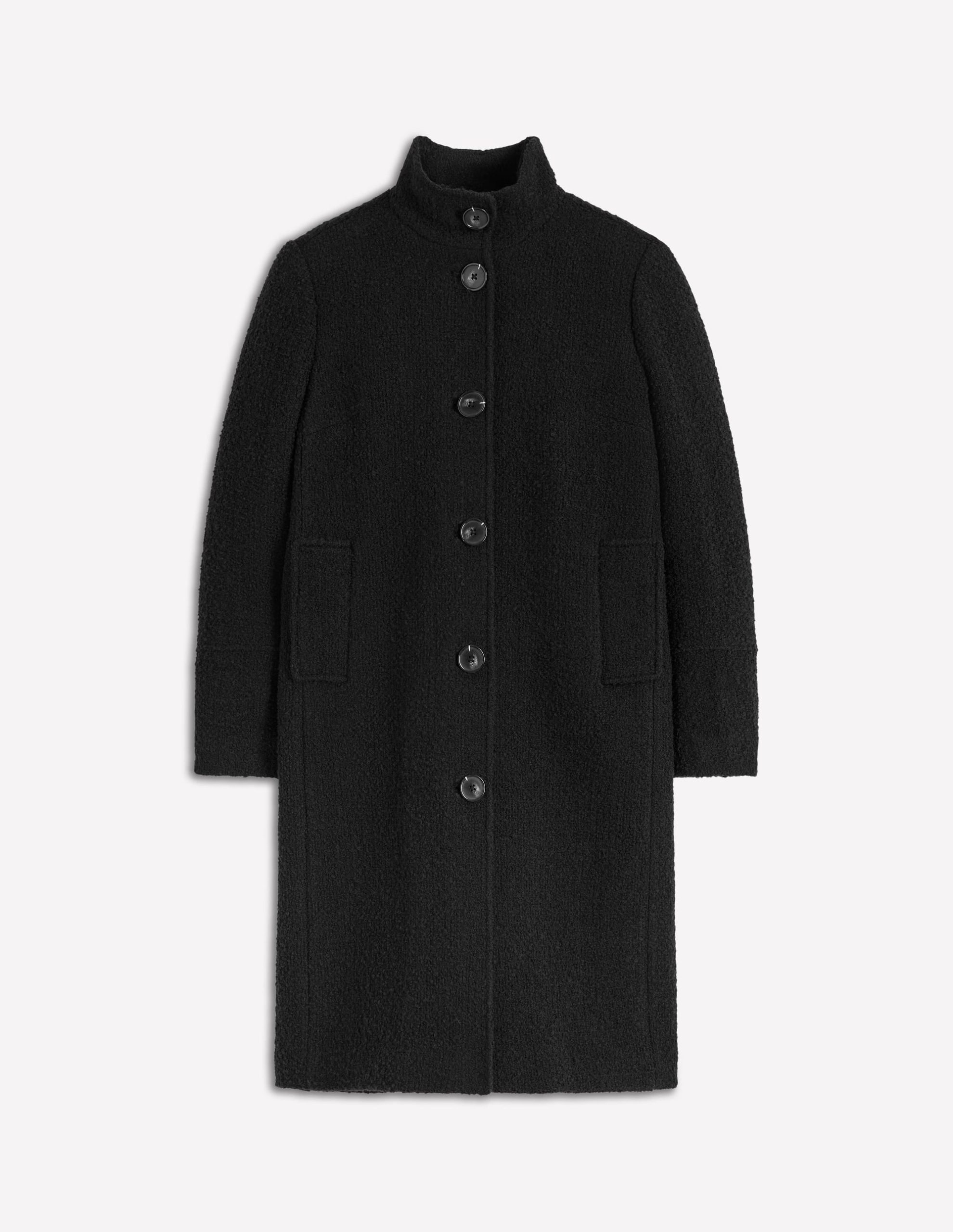 Funnel Neck Coat-Black - Image 5
