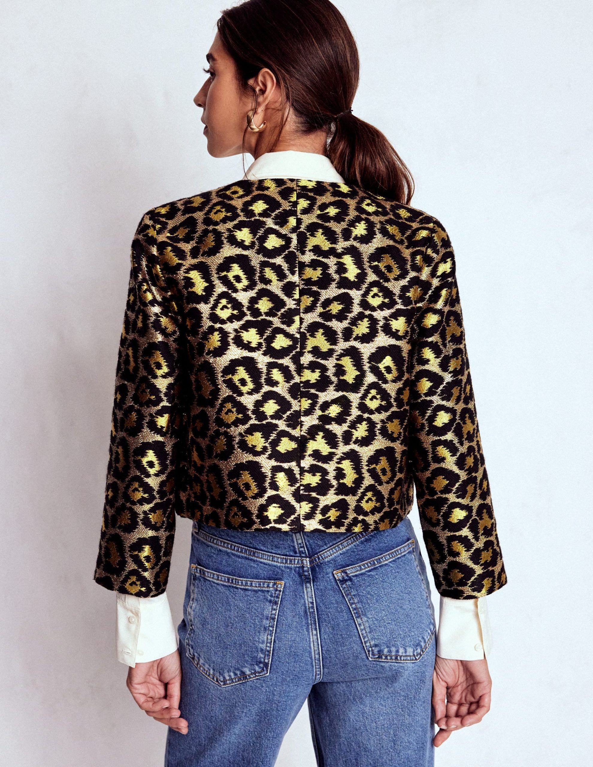 Jacquard Leopard Jacket-Leopard. Lurex Jacquard - Image 4