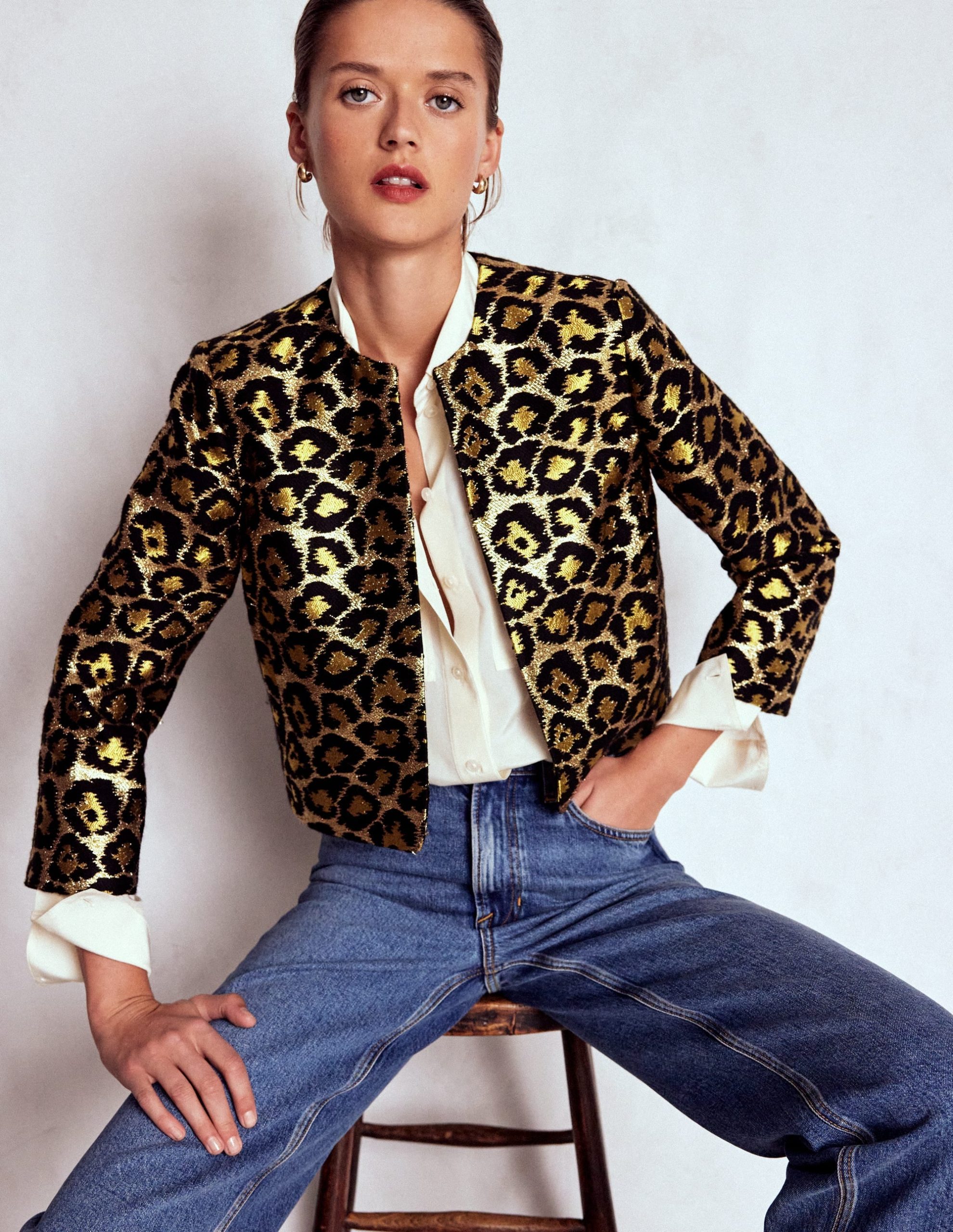 Jacquard Leopard Jacket-Leopard. Lurex Jacquard - Image 6