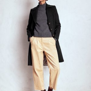 Newport Wool Coat-Charcoal Marl