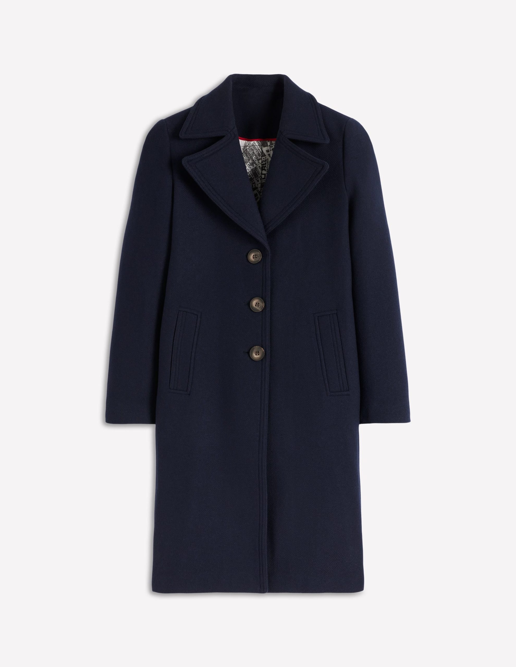 Newport Wool Coat-Navy - Image 5